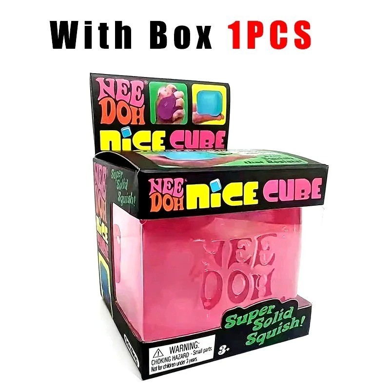 NeeDoh Nice Cube Glitter and Glow Nee Doh Squishy BLUE NEW