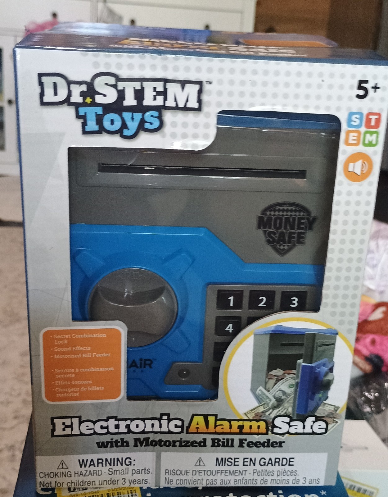 New Dr. STEM Electronic Alarm Safe Money Bank with PIN # & Bill Feeder