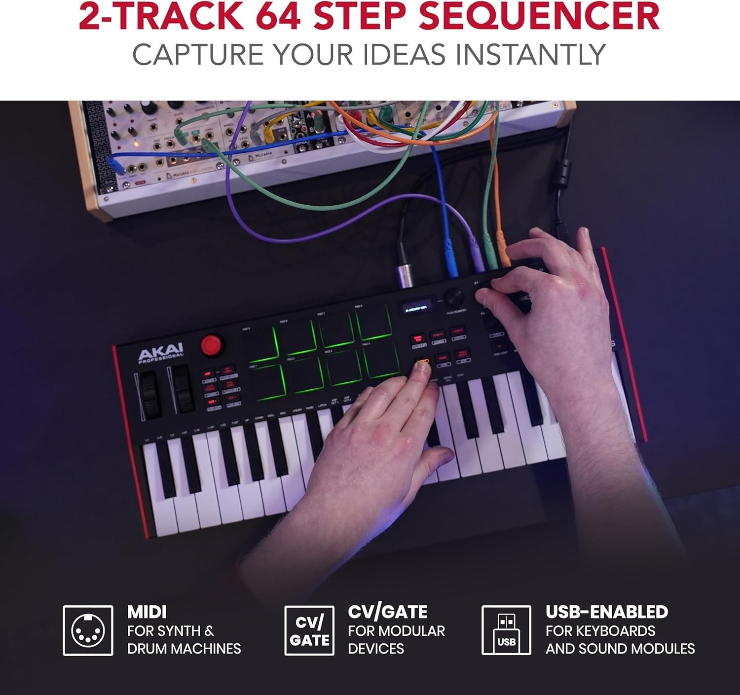 MPK Mini Plus - USB MIDI Keyboard Controller with 37 Mini Keys, 8 MPC Pads, S...