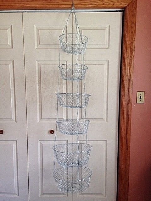 HANGING METAL MESH BASKETS 6 LEVELS KITCHEN BEDROOM BATHROOM STORAGE NEW