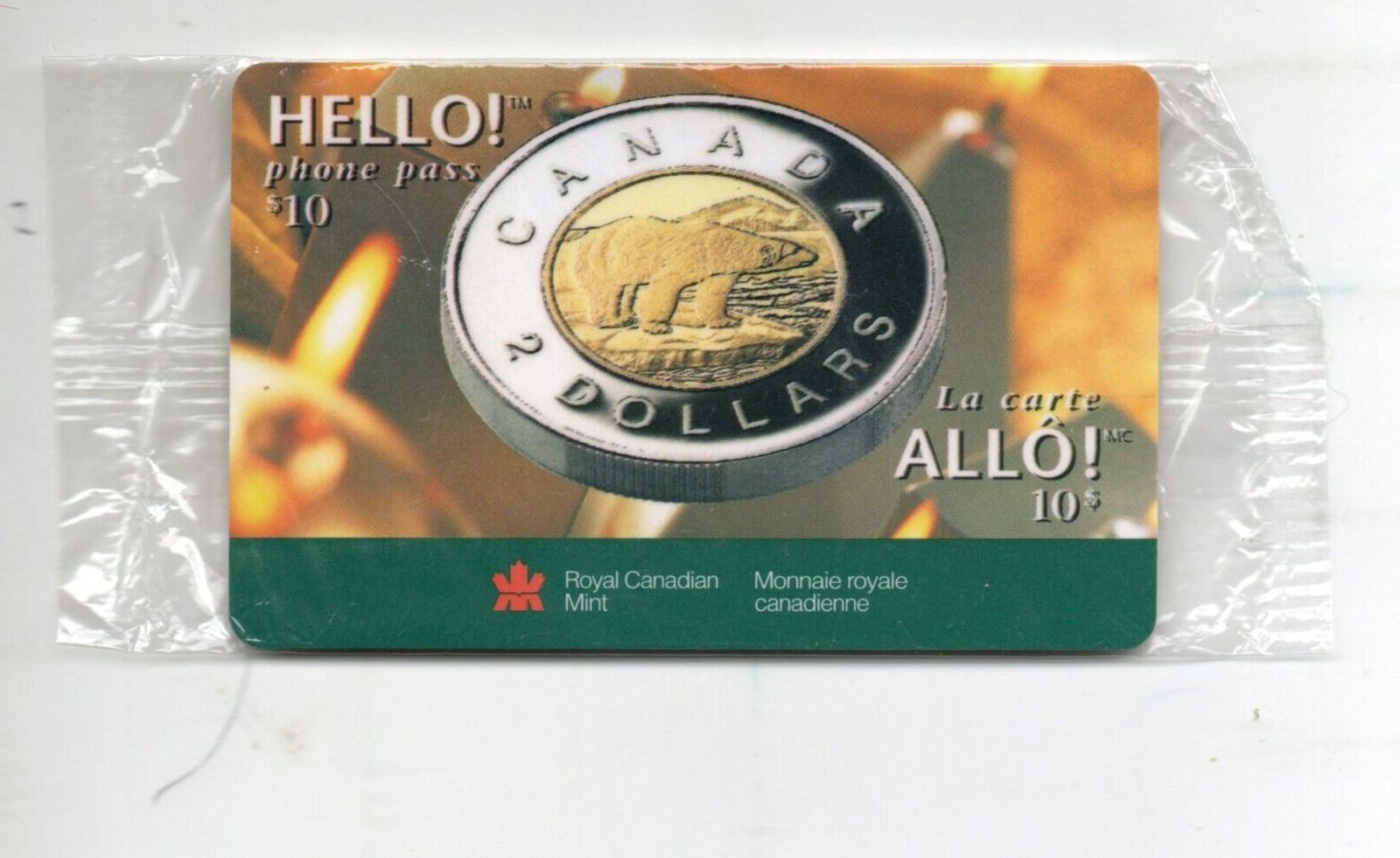 HELLO!  (Phone Card) $10 Phone Pass Royal Canadian Mint