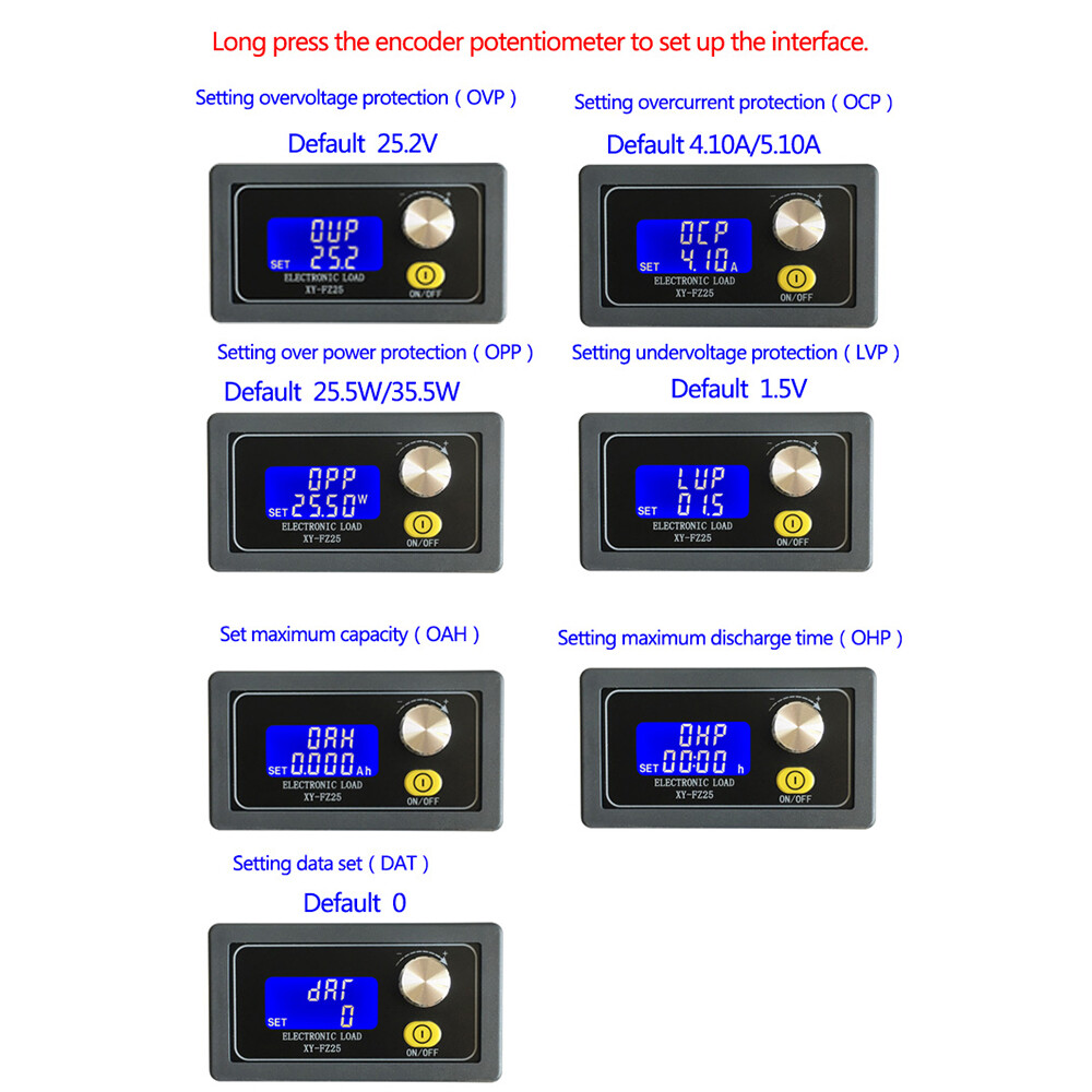 5A 35W Constant Current Electronic Load Tester Battery Discharge Capacity Tester