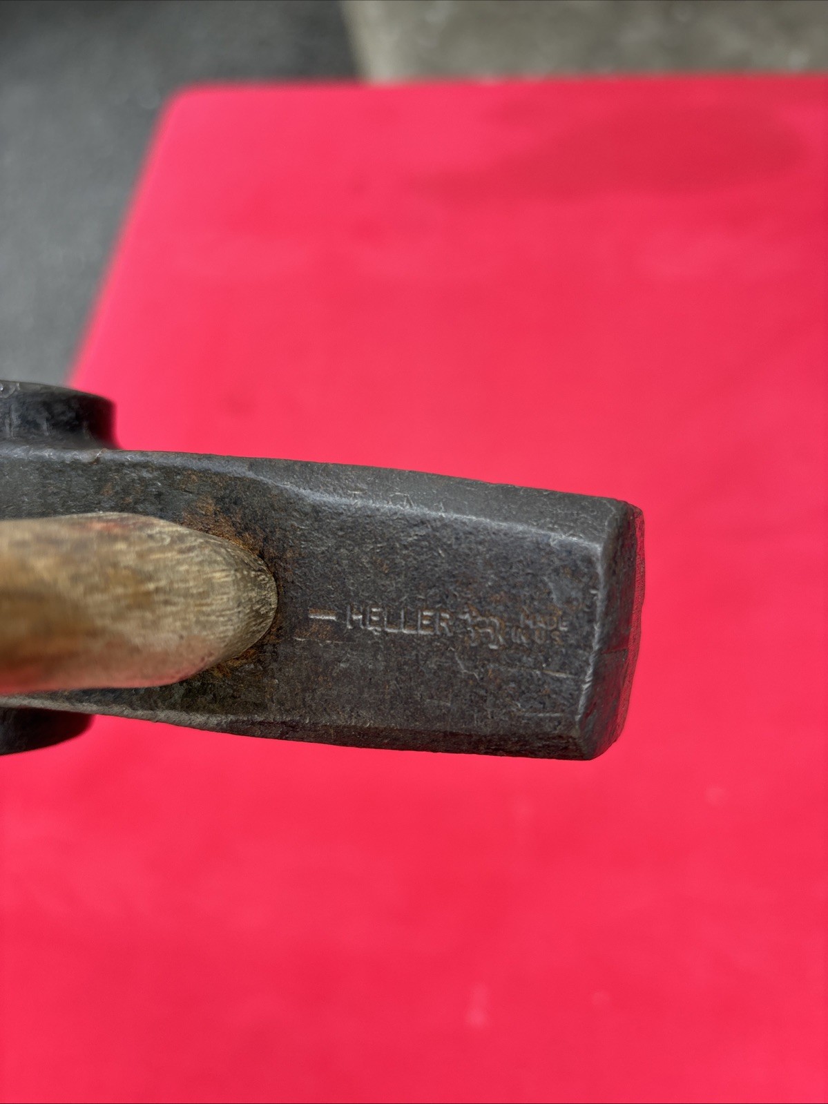 HELLER - 5/8" - BLACKSMITH TOP SWAGE HAMMER - ALL ORIGINAL WITH HANDLE -