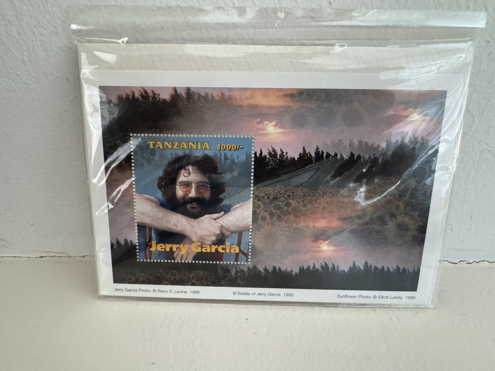 JERRY GARCIA Stamp 1995 Tanzania And Framed Multi