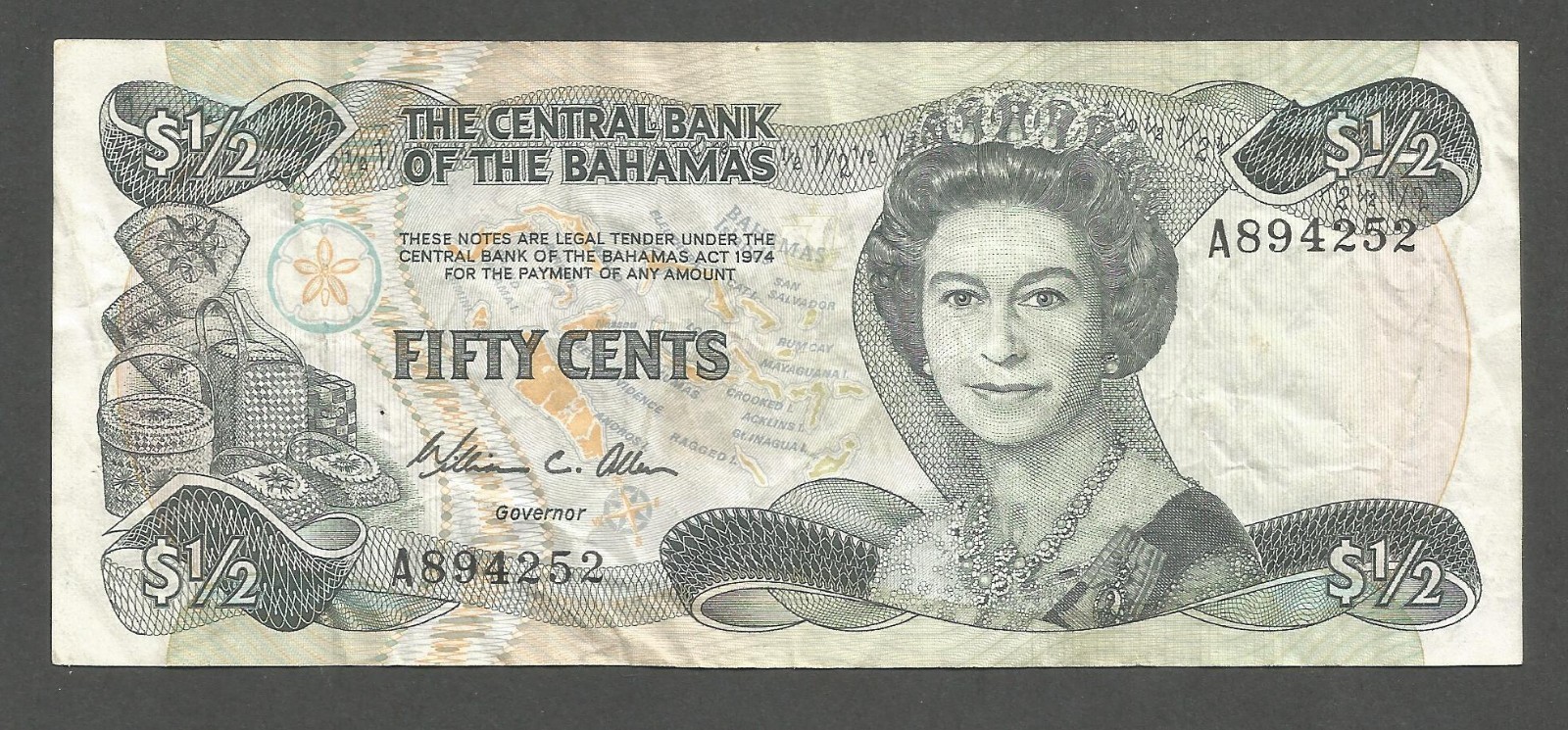 Bahamas 50 Cents 1984; F; P-42, BNB-B307a; Farmers market, QEII