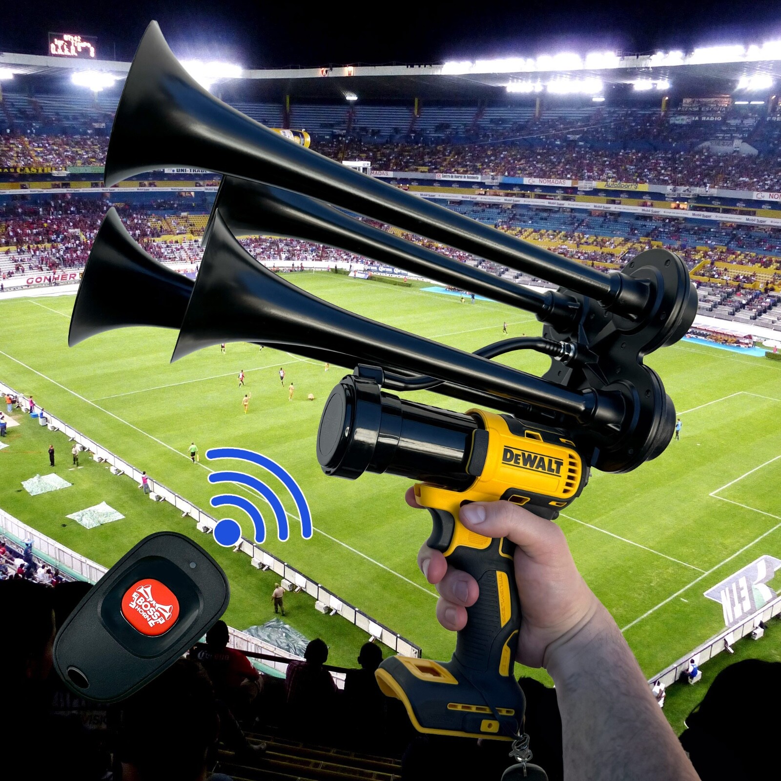 Portable Air Horn for Sports: Soccer, Baseball, Football, Hockey, Golf, Stadium