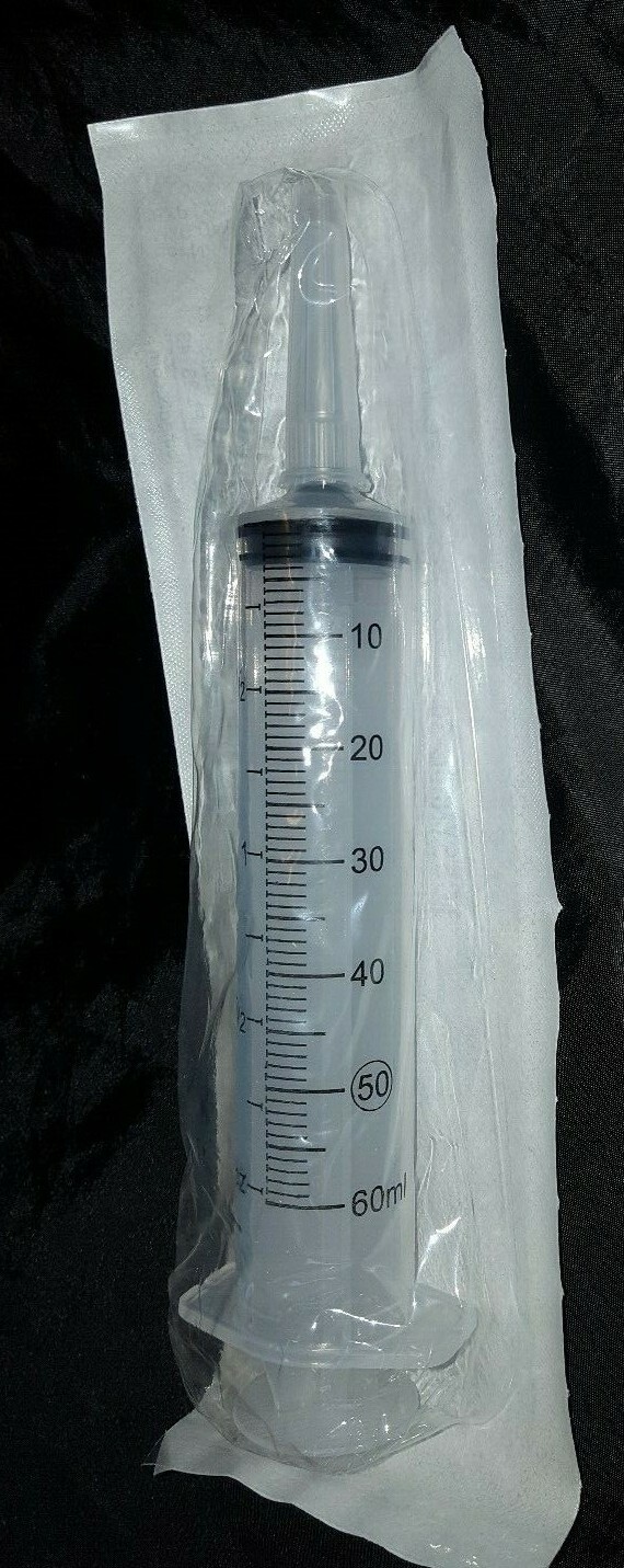 60ml/2oz Measuring Syringe Long Catheter Tip 1 ML Increments Nutrient Watering