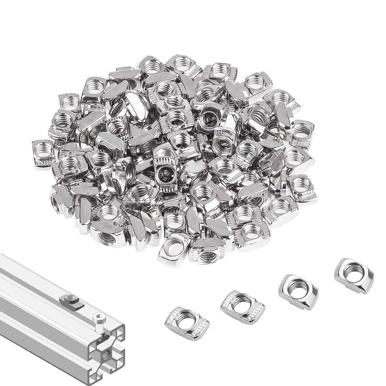 2020 Series T Nuts,105pcs M4 Sliding T Slot Nut Hammer Head Fastener Nut Nick...