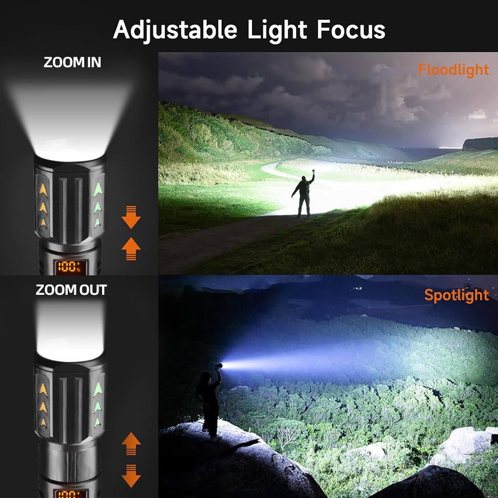 99000000 Lumen Bright LED Tactical Flashlight Rechargeable LED Work Lights 2026