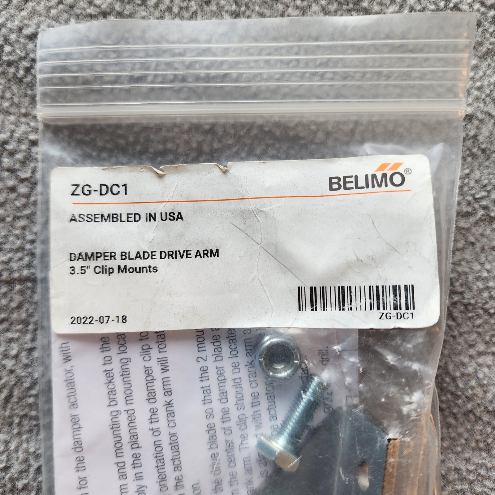 BELIMO ZG-DC1 Damper Blade Drive Arm
