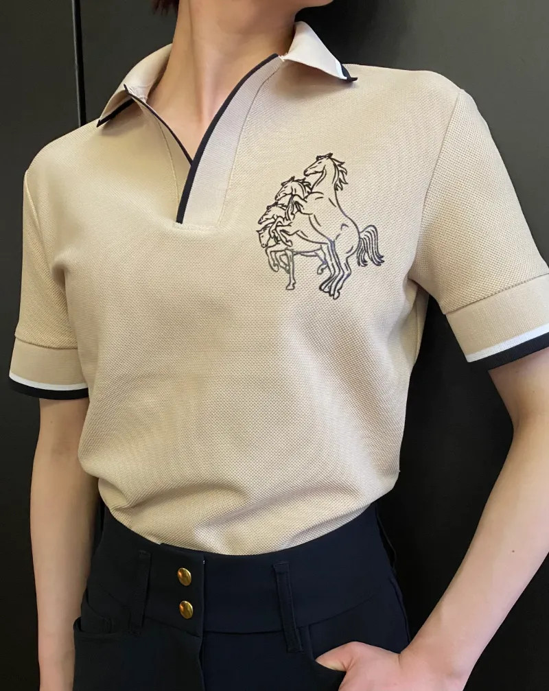 Quadriga [LINKA] Women's Skipper Shirt Solid Pique, Size L
