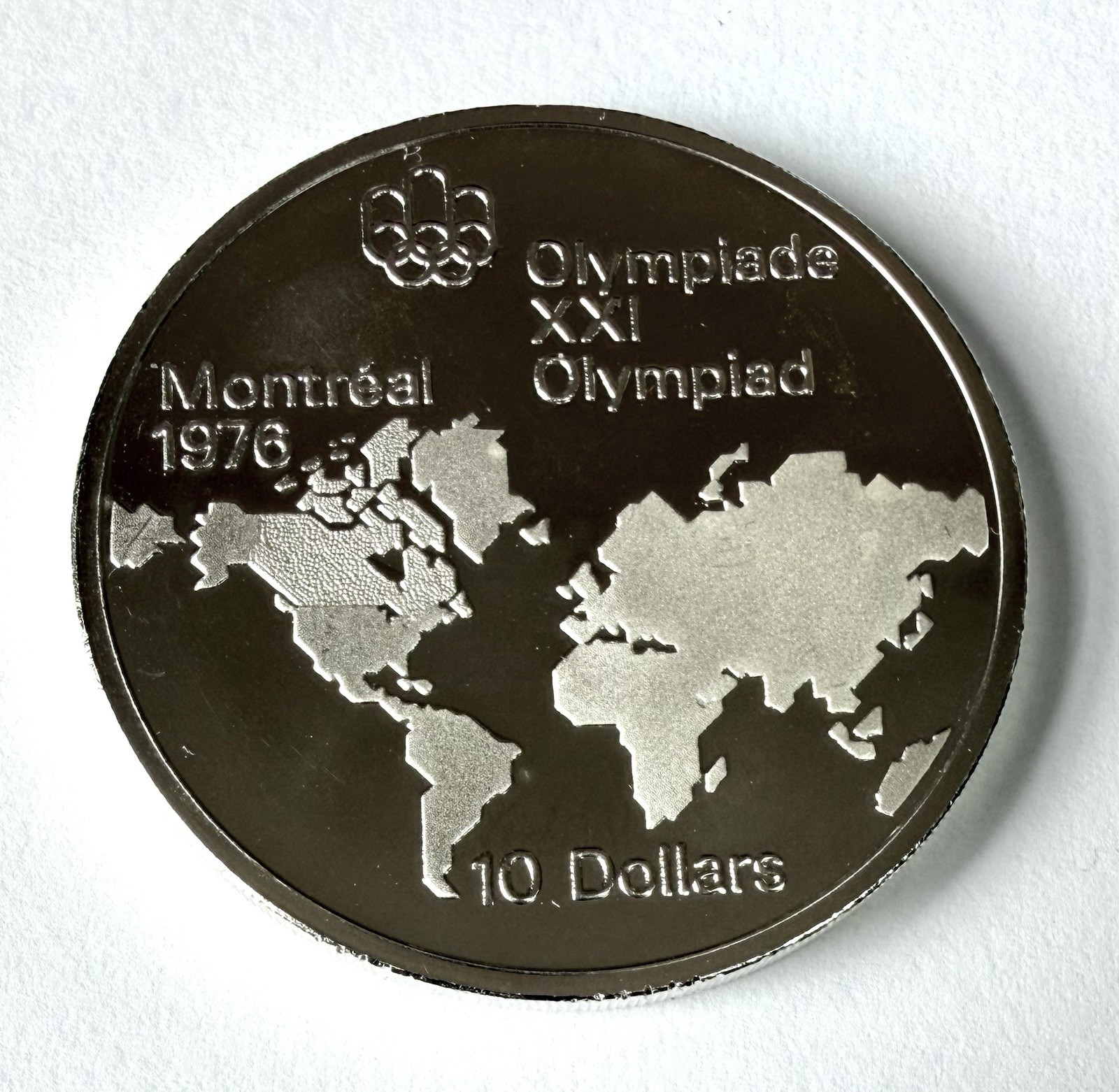 Canada $10 Silver Coin –1976 Olympics “World Map” | .925 Sterling Silver - 48.6g