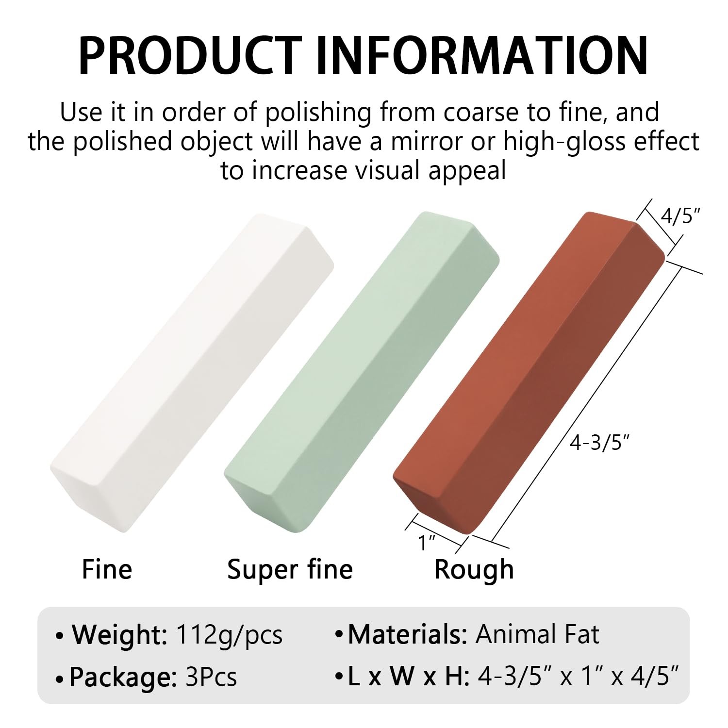 Buffing Polishing Cutting Compounds 12 Oz. Kit - Green Fine/White Medium/Red ...