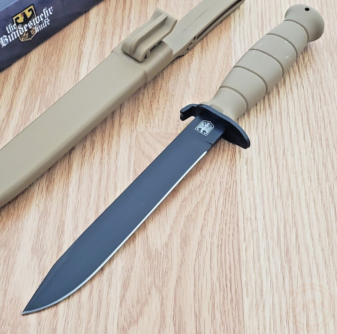 M319 Military Fixed Knife 6.5" Black Finish Stainless Steel Blade ABS Handle