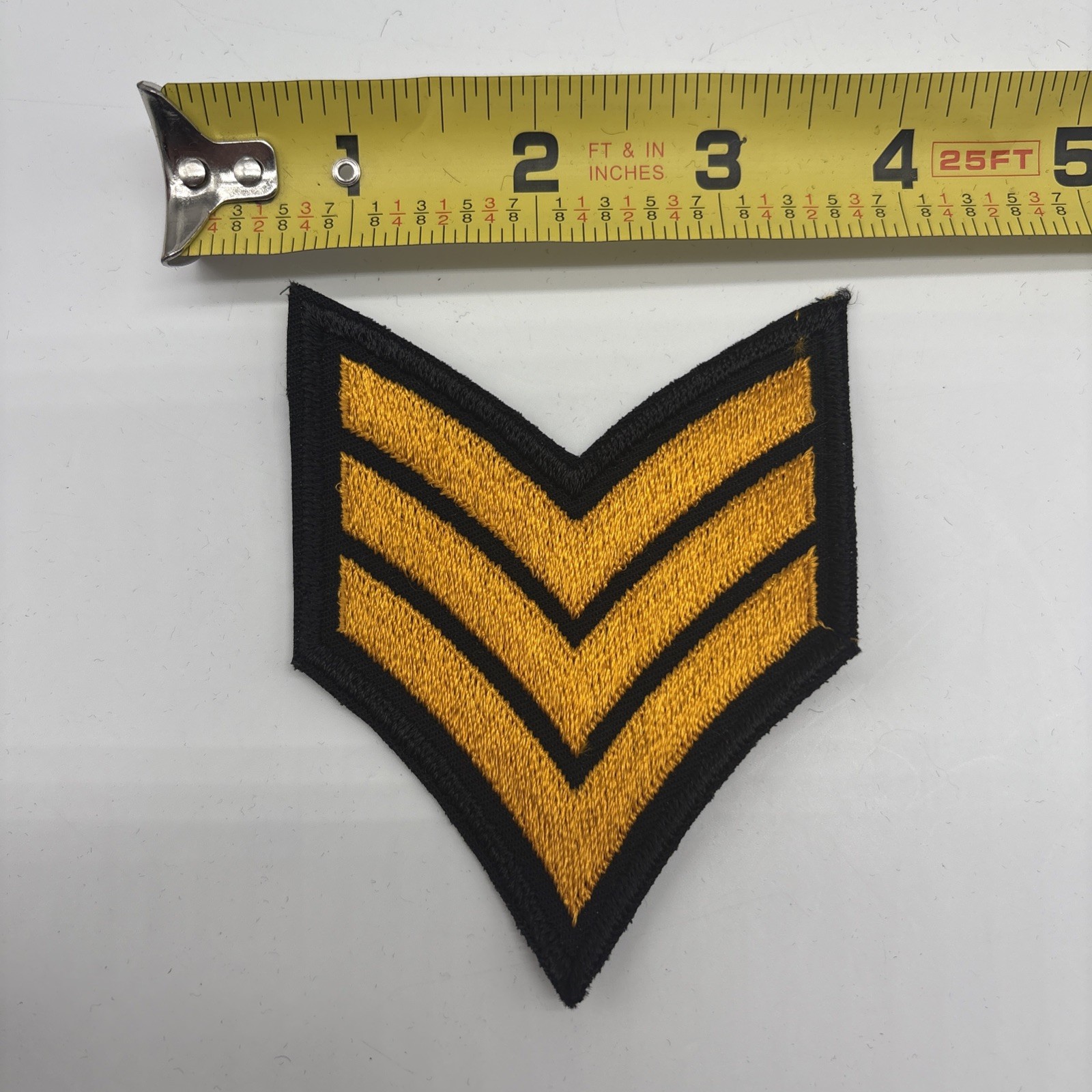 U.S. Military Army Sergeant Rank Patch Cut Chevron Gold Black  Insignia Sleeve