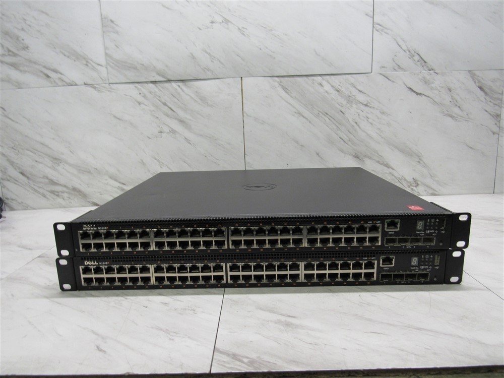 Lot of 2 Dell N1548P 48-Port PoE Gigabit Ethernet Network Switch w/ Rack Ears!