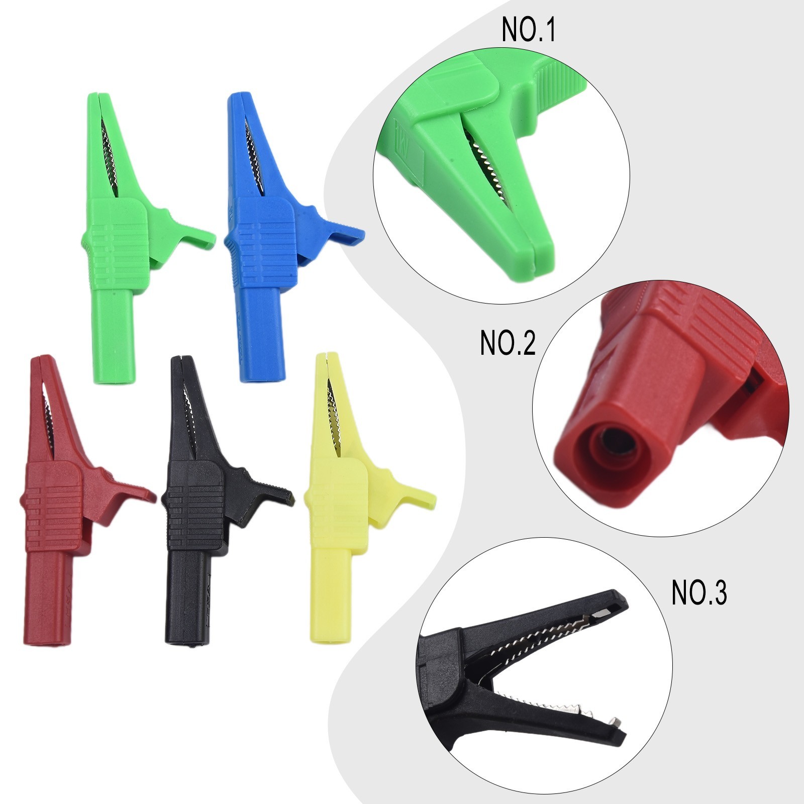 5PCS Copper Crocodile Clips with 1000V32A Rating Perfect for Multimeter Testing
