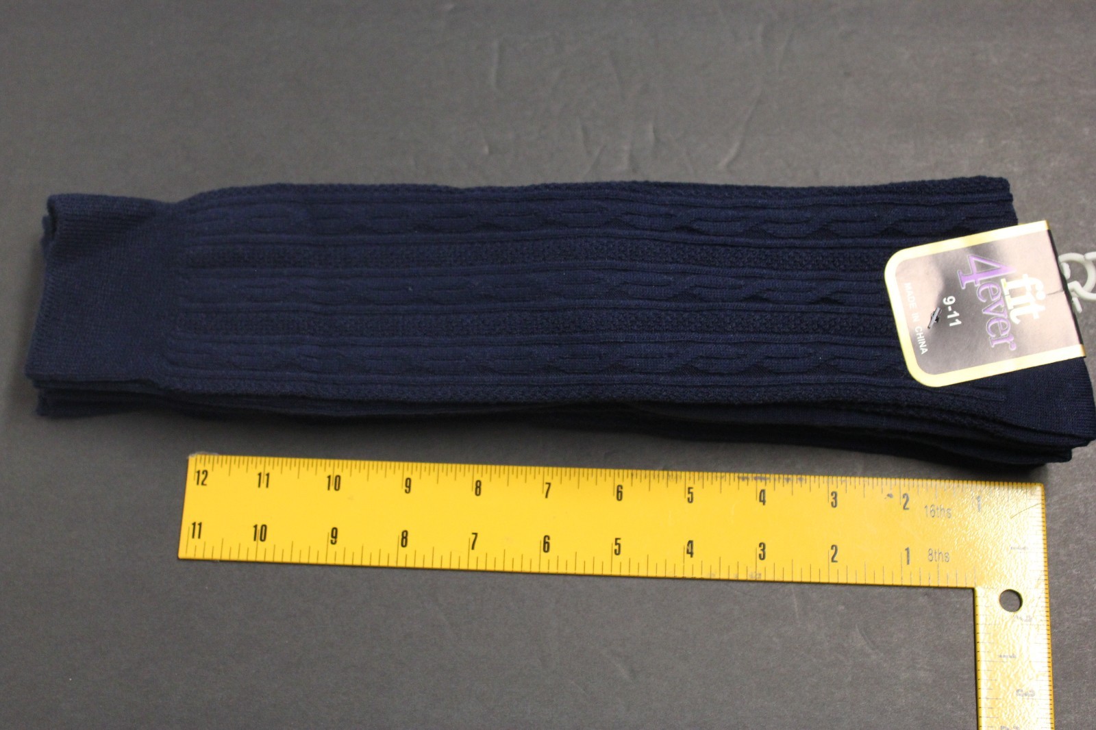 2 PAIRS Women's knee high sock crew BOOTS socks shoe size 4-10 SOLID NAVY BLUE