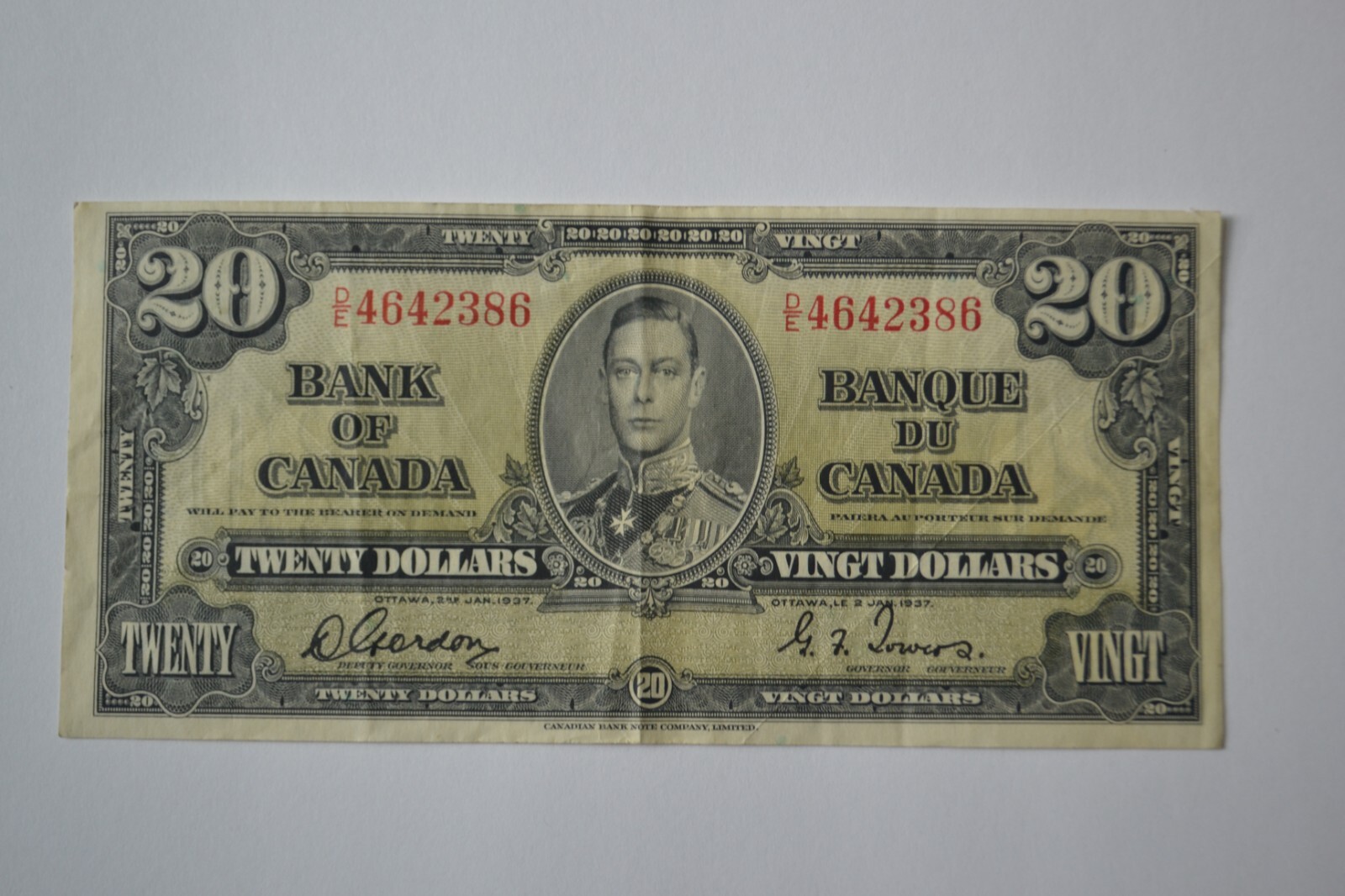 Canada 1937 $20 Bill Circulated