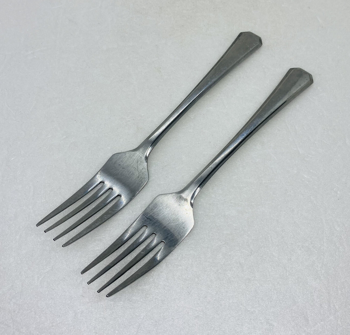 Vintage Large Dinner Fork Set 7.5” Stainless Made In Japan Solid Handle 30