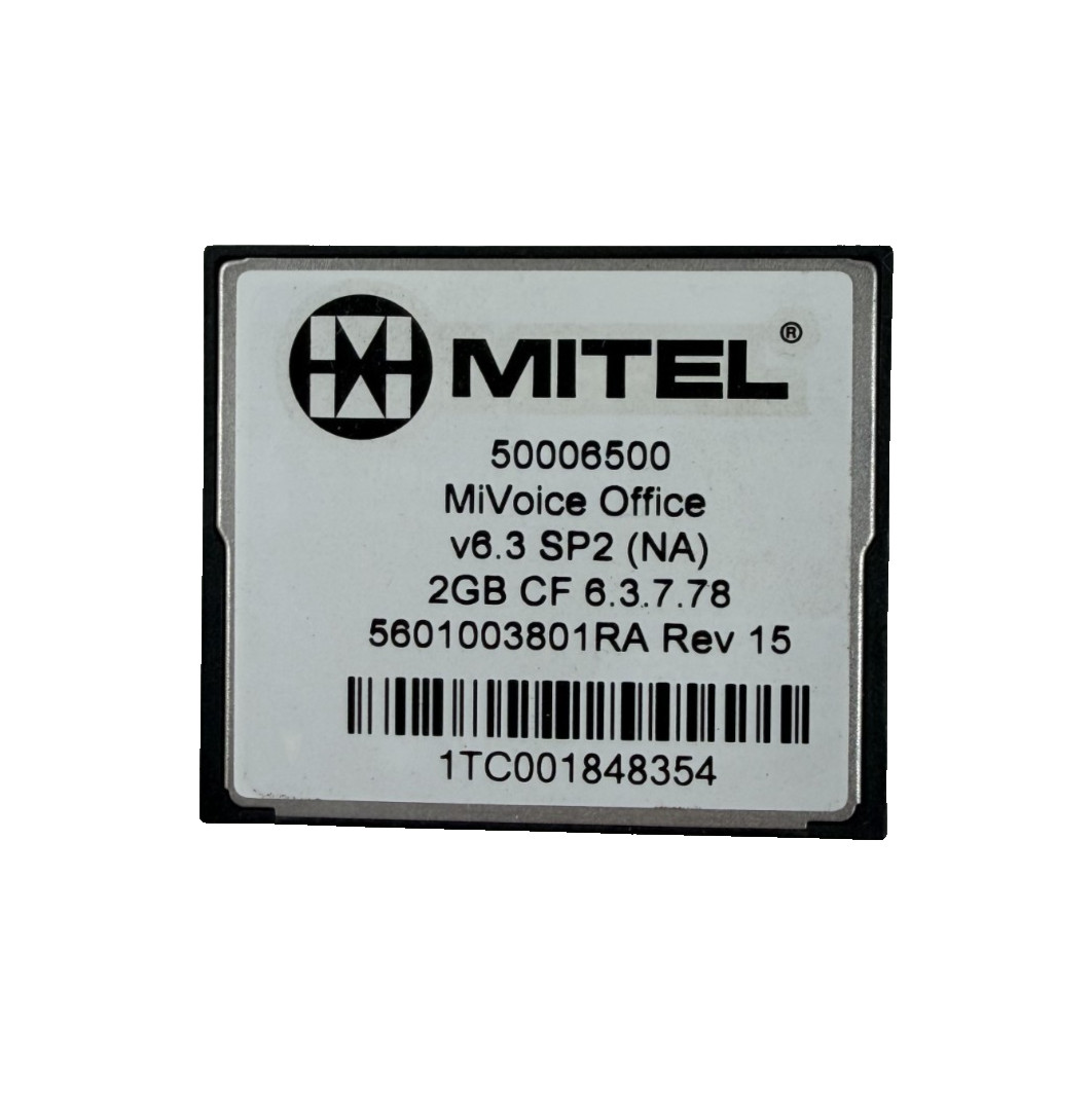 Mitel MiVoice Office 50006500 2GB Compact Flash Card 6.3.7.78 Software Level