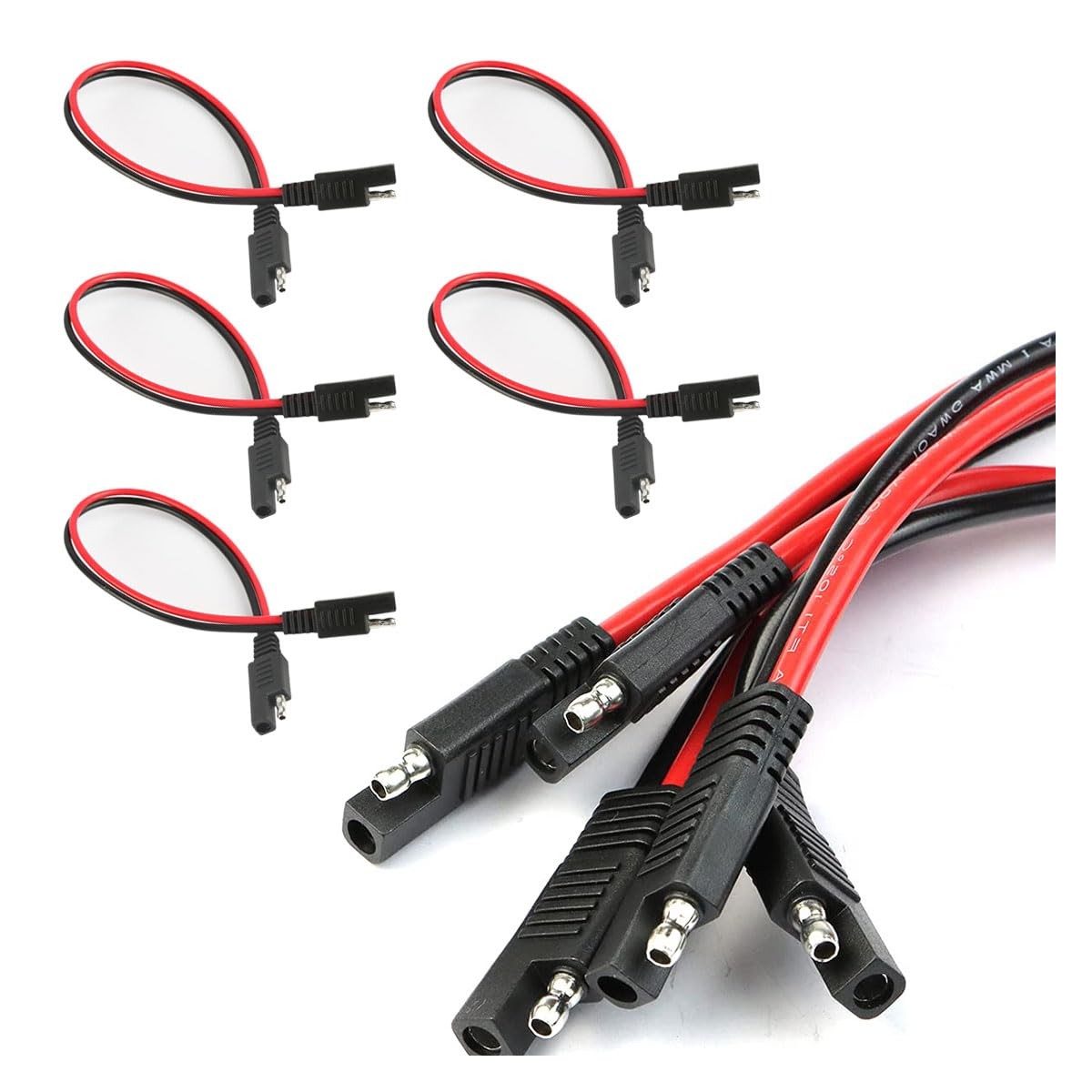 5PCS 2 Pin Quick Disconnect Polarized Wire Harness, 14 Gauge SAE Connector Bu...