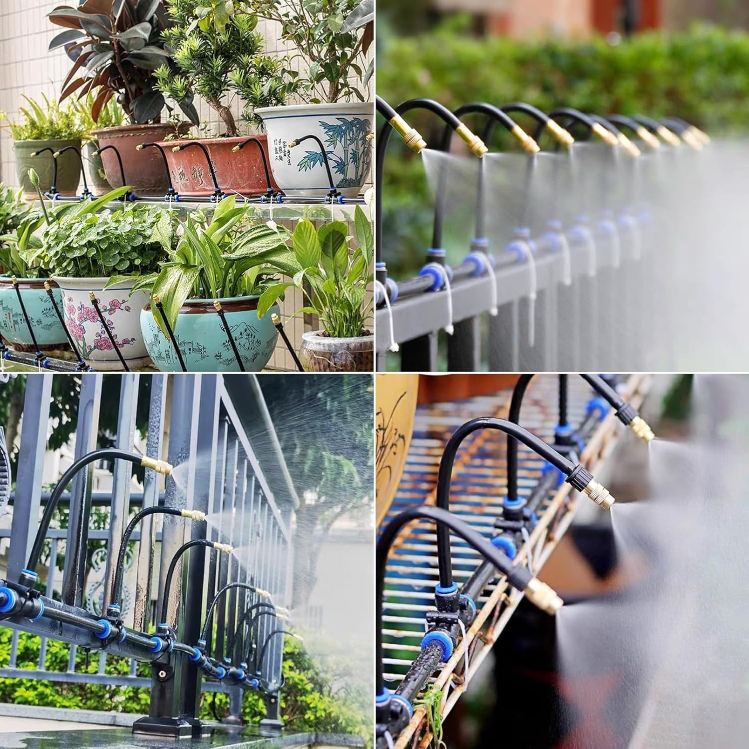 49.21Ft Drip Irrigation System, 360° Bendable Drip Irrigation Kit Automatic I...