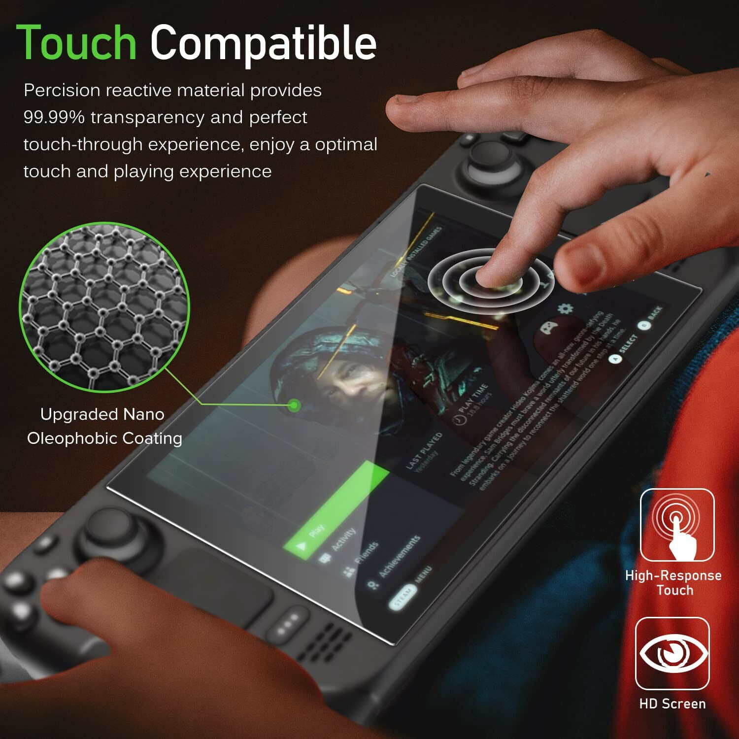 2*Glass Screen Protector 9H Scratchproof Protective Film For Steam Deck Console