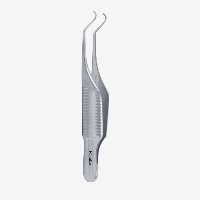 Botvin-Iris Dressing Forceps, 2.7/8", Fine Cross-Serrated Tips, 0.5mm Wide