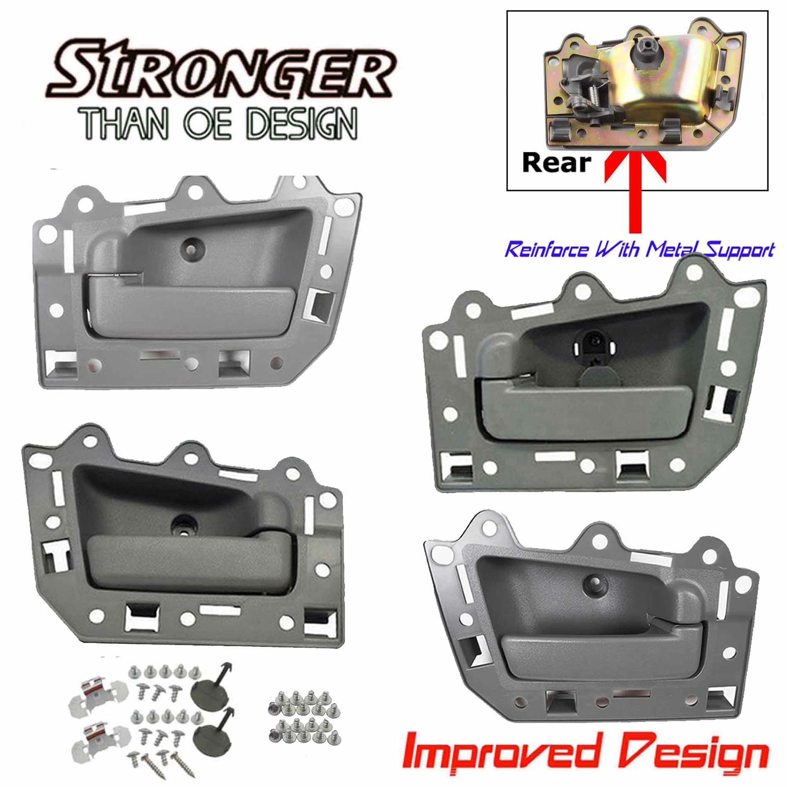 2005-2011 For Jeep Grand Cherokee Set 4pcs Inside Door Handle Gray DS300-NS