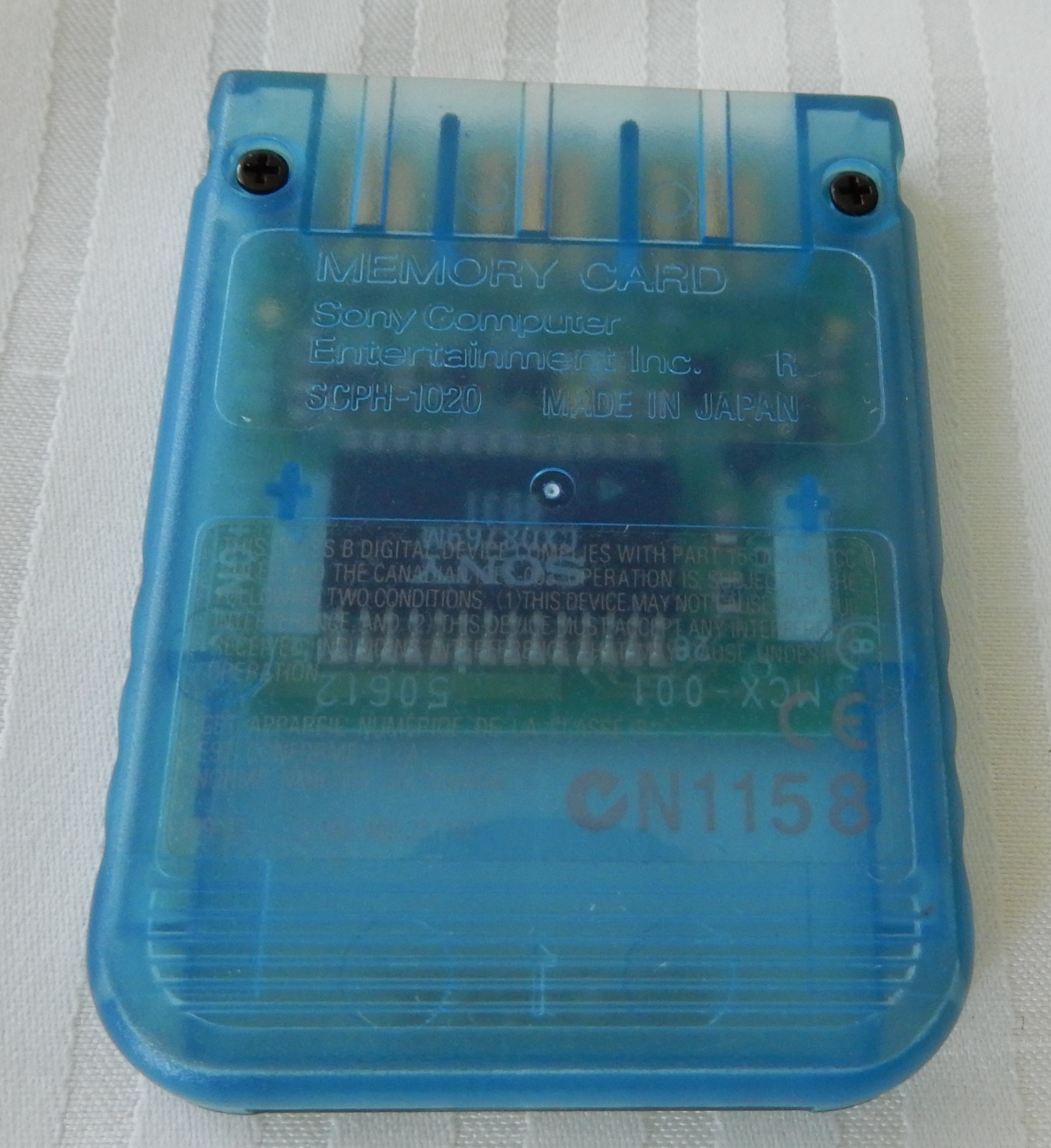 OEM Sony SCHP-1020 Playstation 1 PS1 Translucent Blue Memory Card Tested