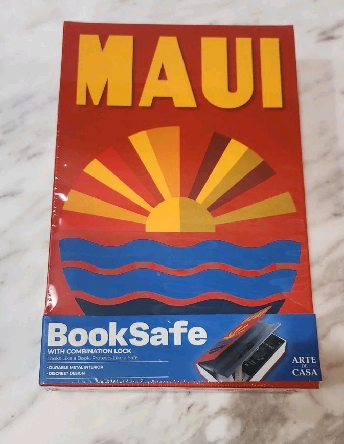 NIB! Sealed  Book Safe MAUI  Combination Lock Discreet Storage & Design