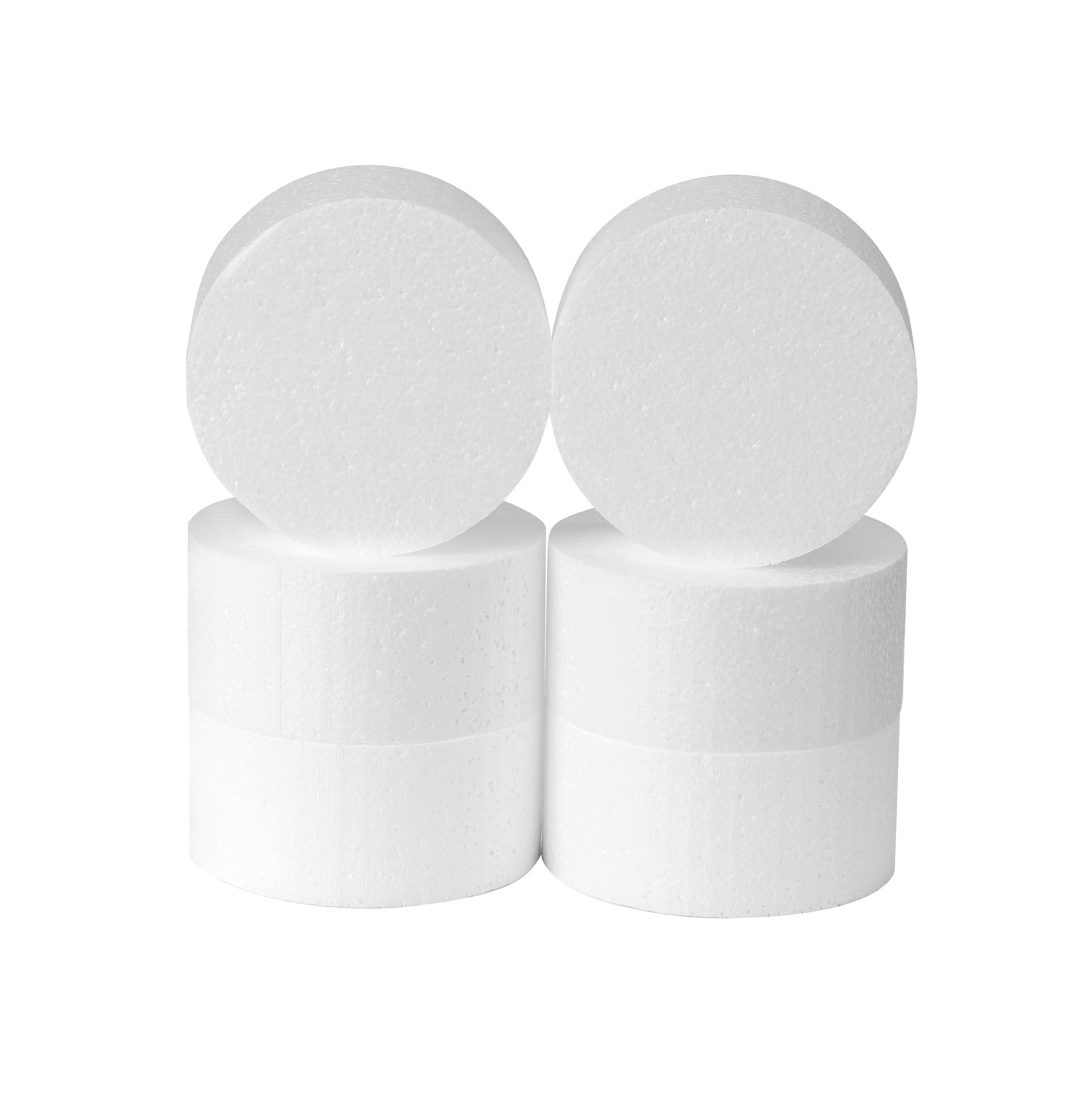 6 Pack 4 inch Foam Circles, 2 Inch Thick, Polystyrene, Round Discs, DIY Crafts