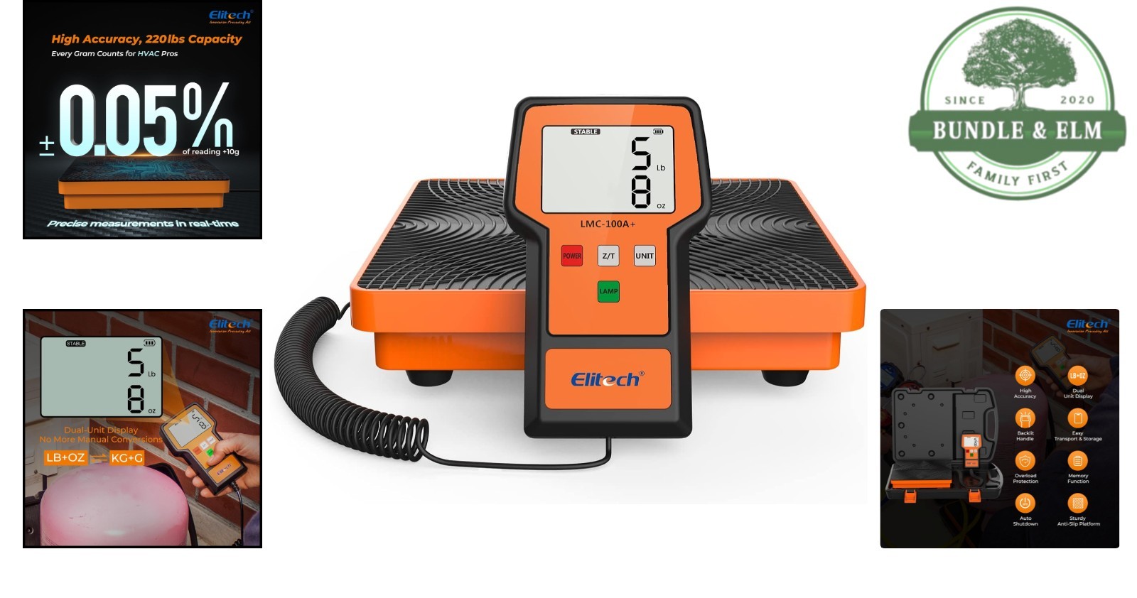 Freon Charging Weight Scale with Backlit LCD Display for HVAC Professionals