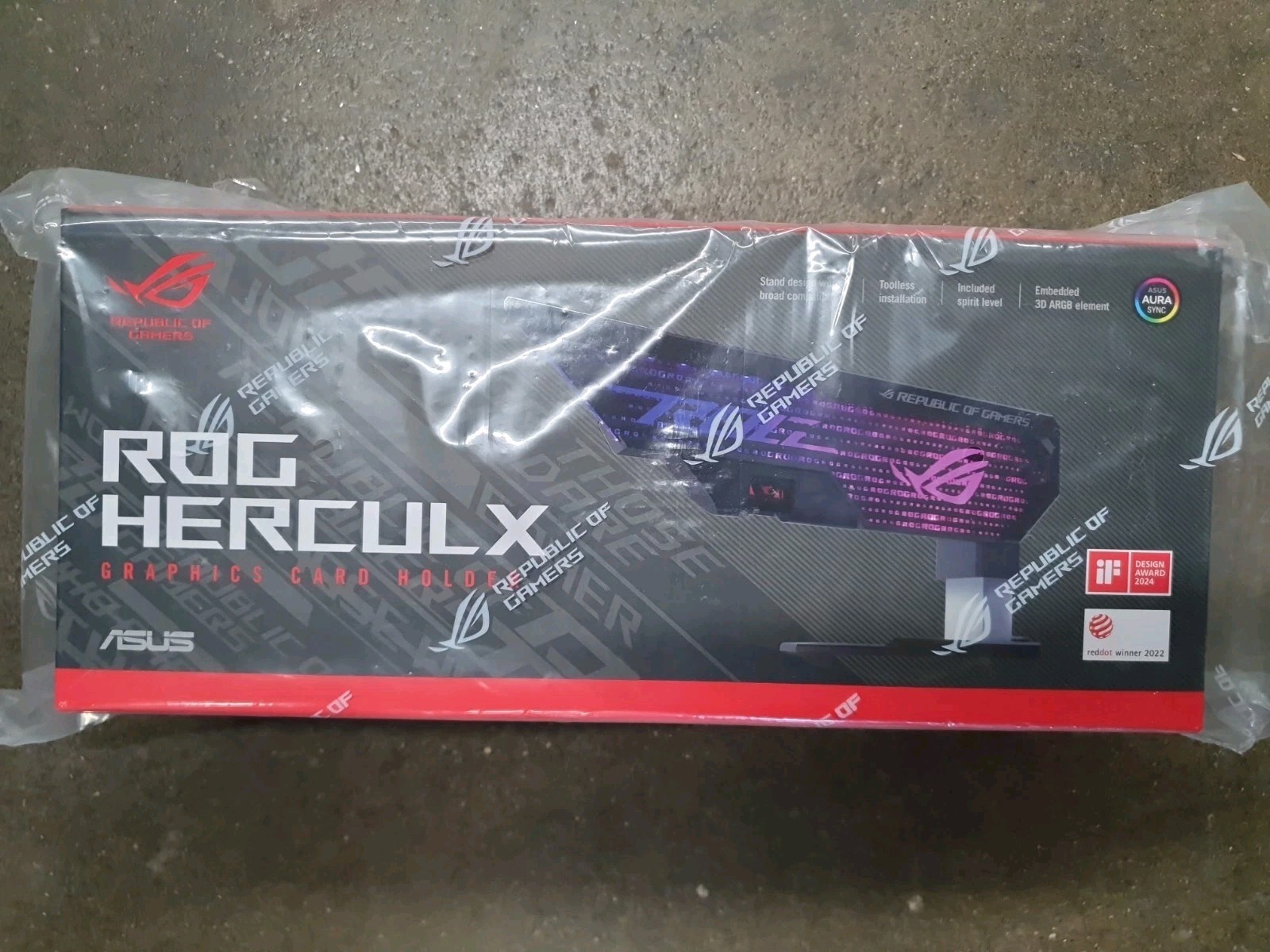 ASUS ROG Herculx Graphics Card Anti-Sag Holder, Incl Spirit Level, Aura Sync RGB