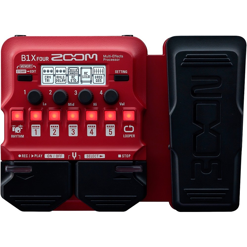 Zoom B1X FOUR Bass MultiEffects Processor With Expression Pedal