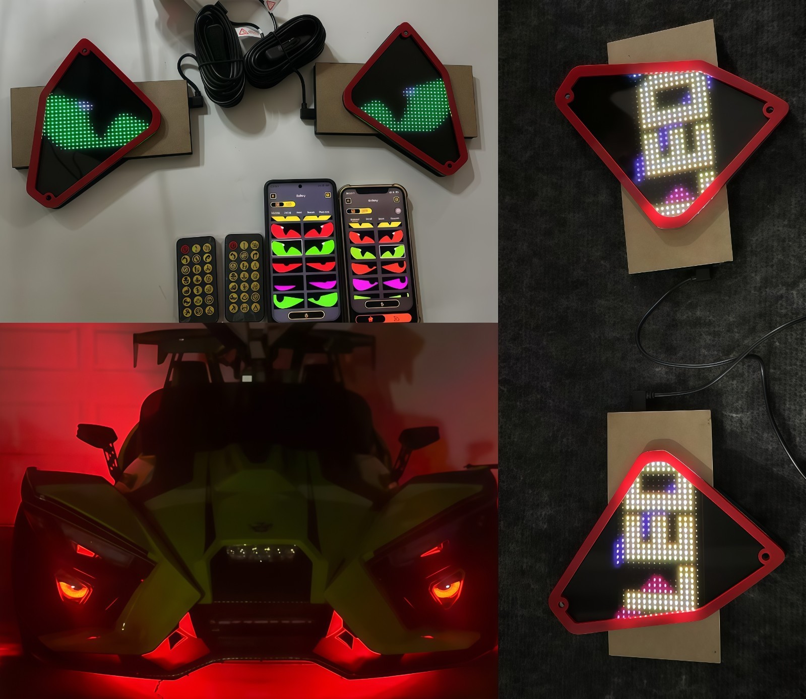 Demon Eyes LED Matrix Animation Panels for Polaris Slingshot Set of 2(2020-2024)