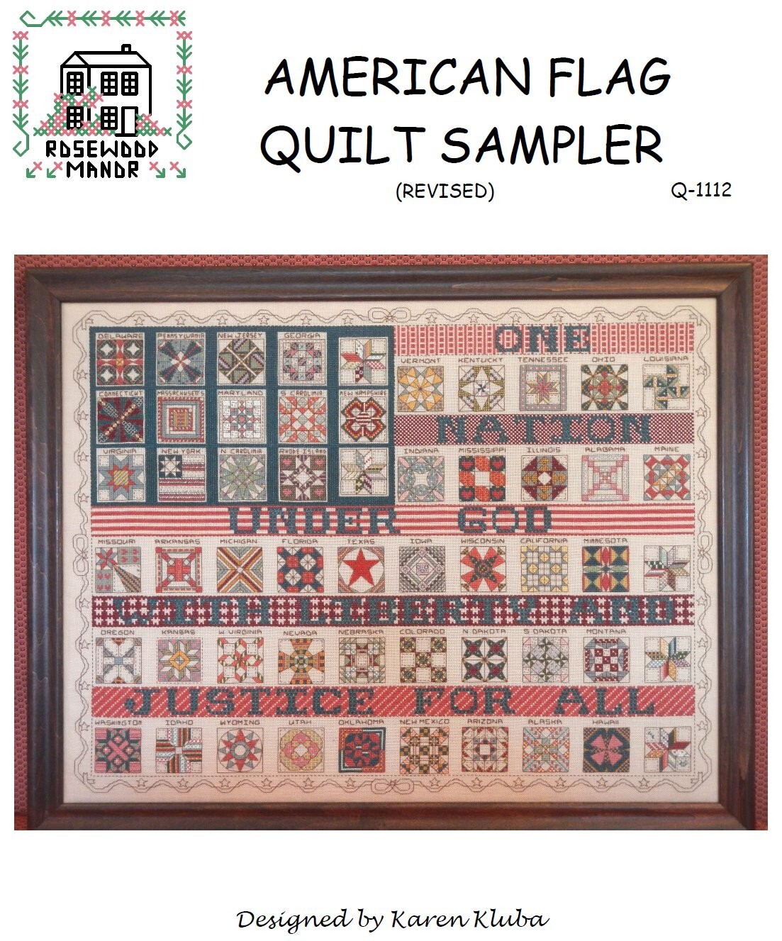 Rosewood Manor Designs ~ Q-1112 *REVISED 2024 EDITION* American Flag Quilt