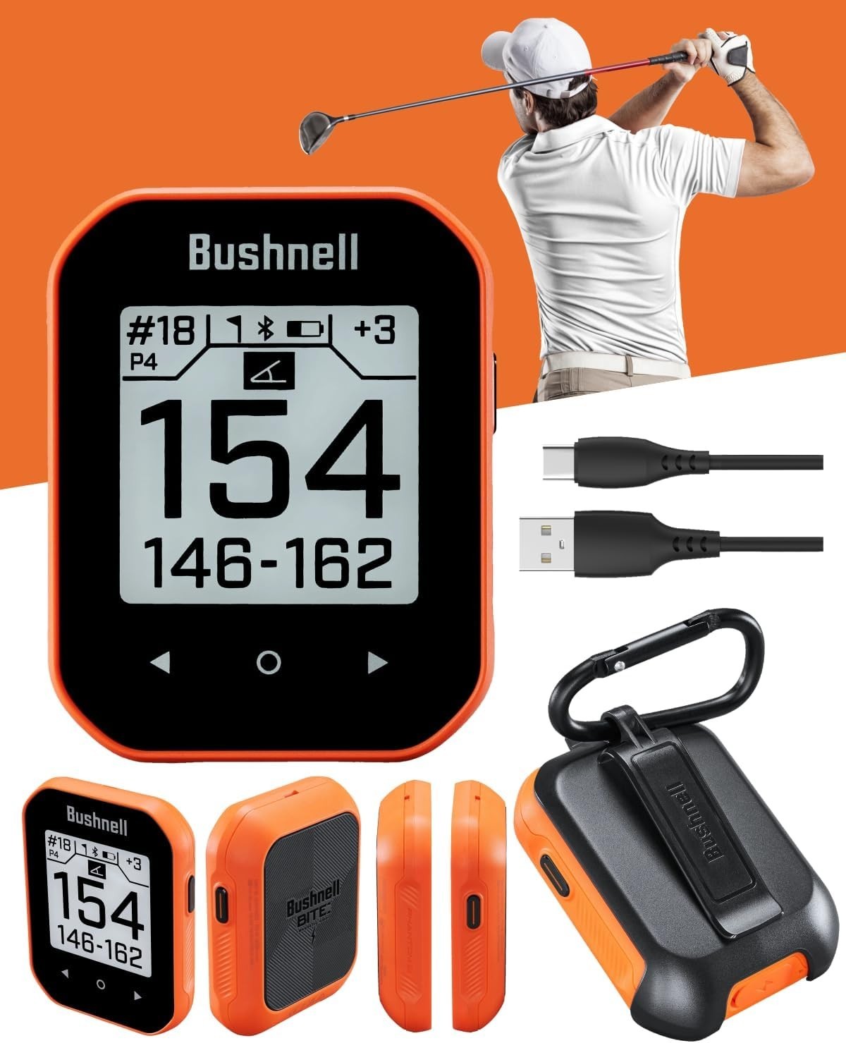 Bushnell Phantom 3 Touchscreen Handheld Golf GPS Slope Rangefinder - Orange -NEW