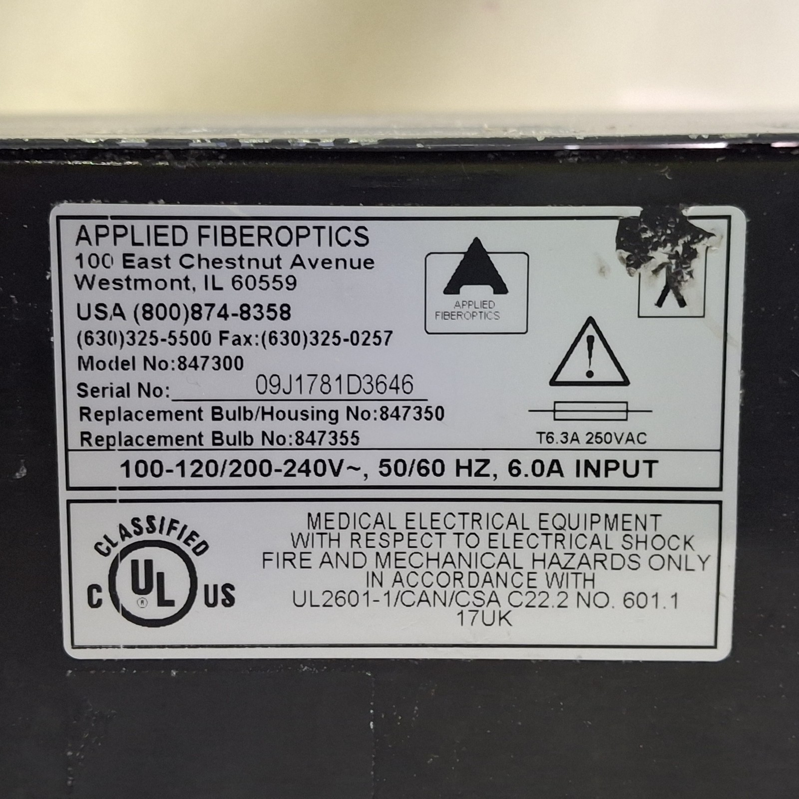 Applied Fiberoptics AFO Sunbeam Xenon Lightsource