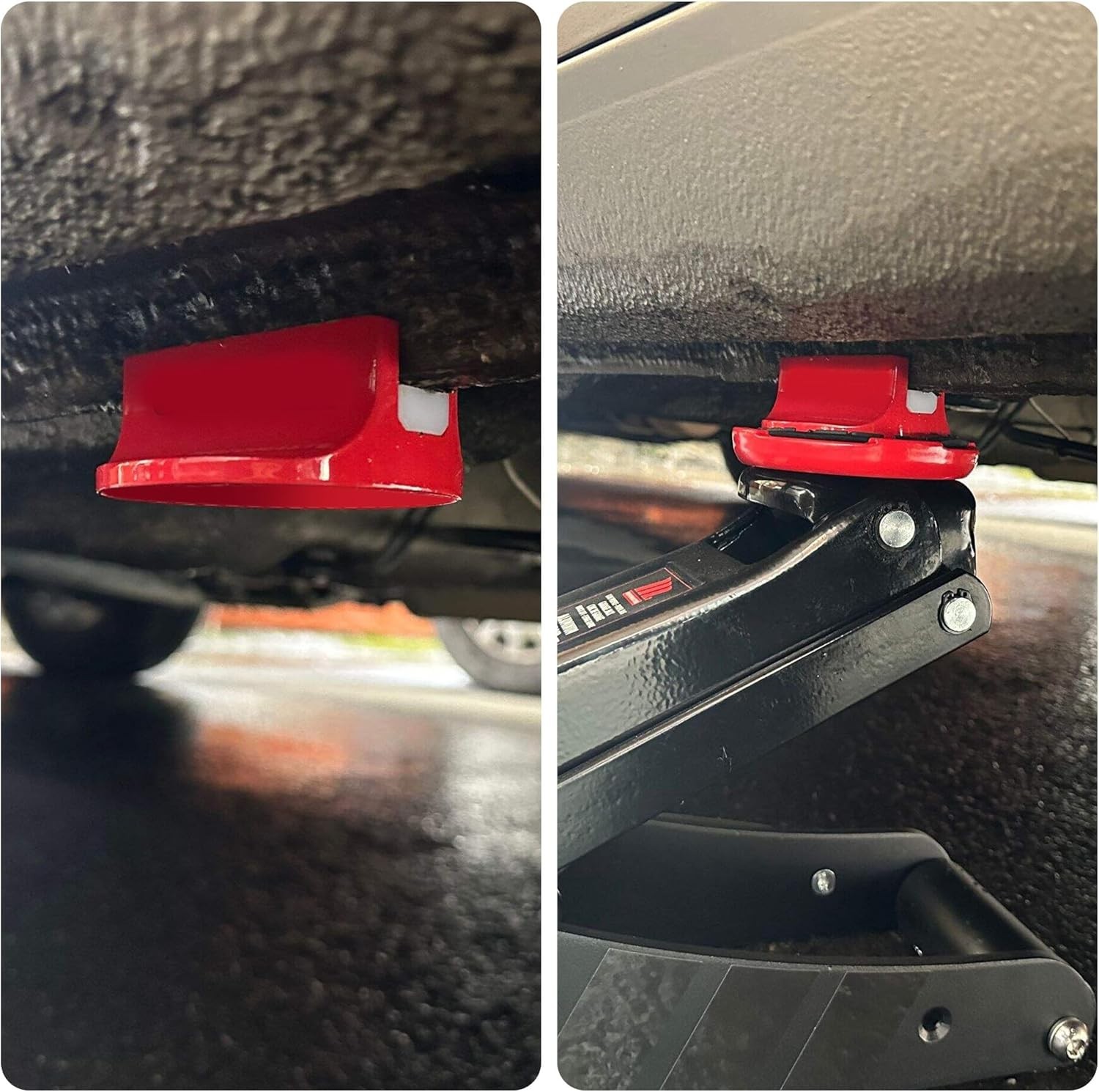 Large Slotted Universal Magnetic Jack Pad Weld Frame Rail Adapter Red