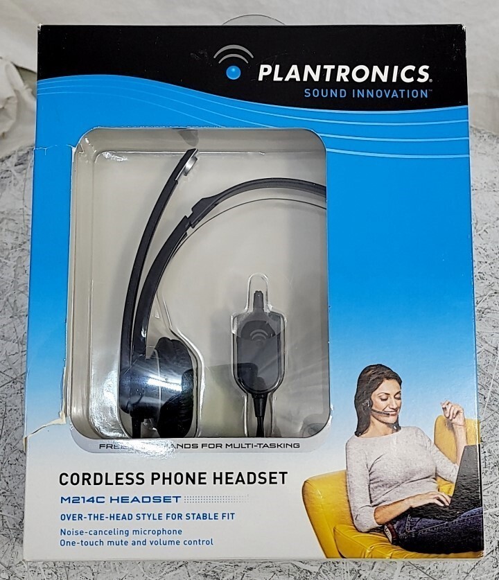 NEW SEALED BOX Plantronics M214C Cordless Phone Headset SEE NOTES