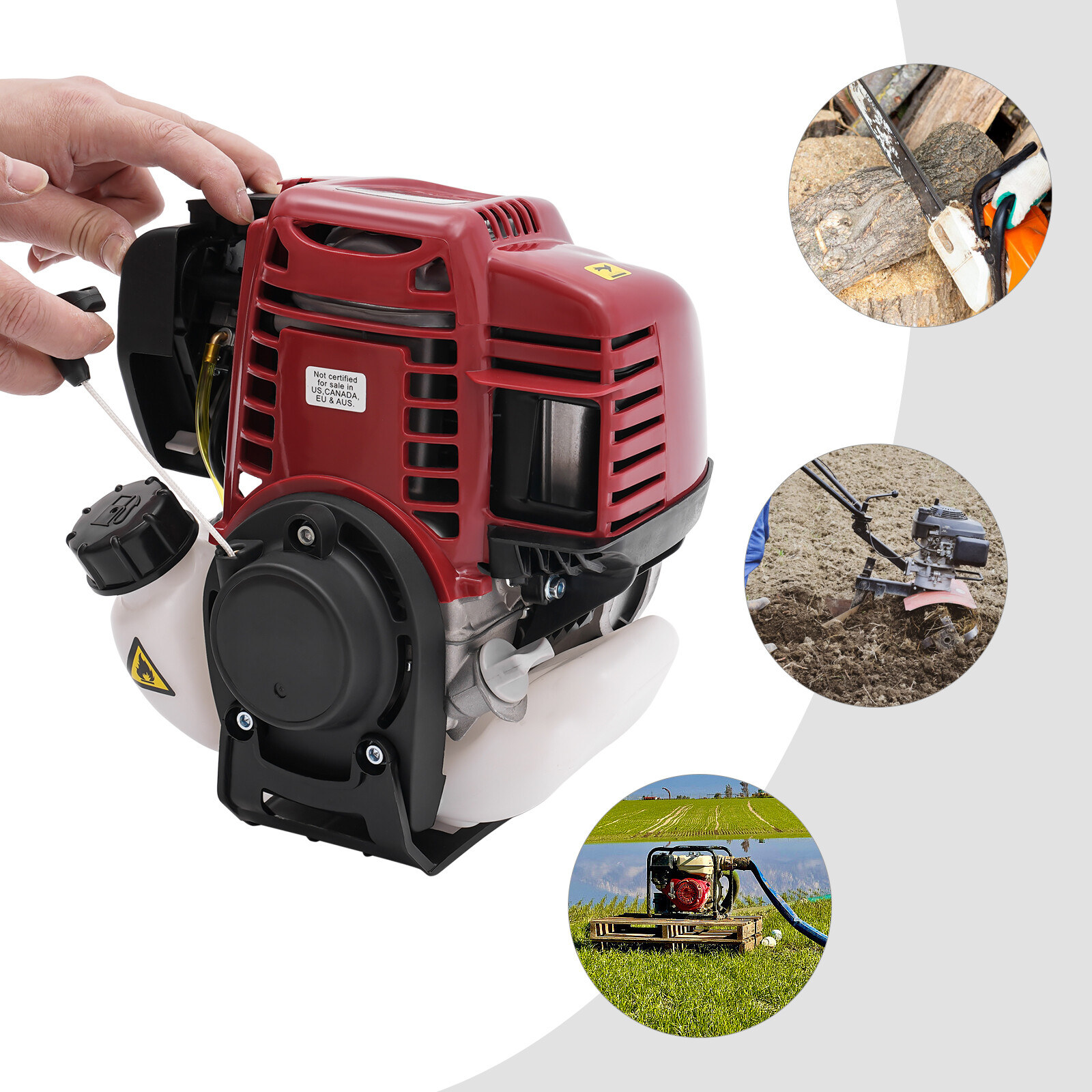 37.7cc 1kW Pull Start Gas Engine Motor Power 4 Stroke Air-cooled Single-cylinder
