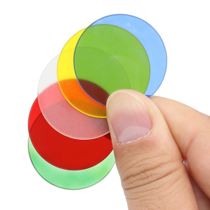 5 pieces Microscope Filters 32 35 42 45mm Optional Green Blue Yellow White Red