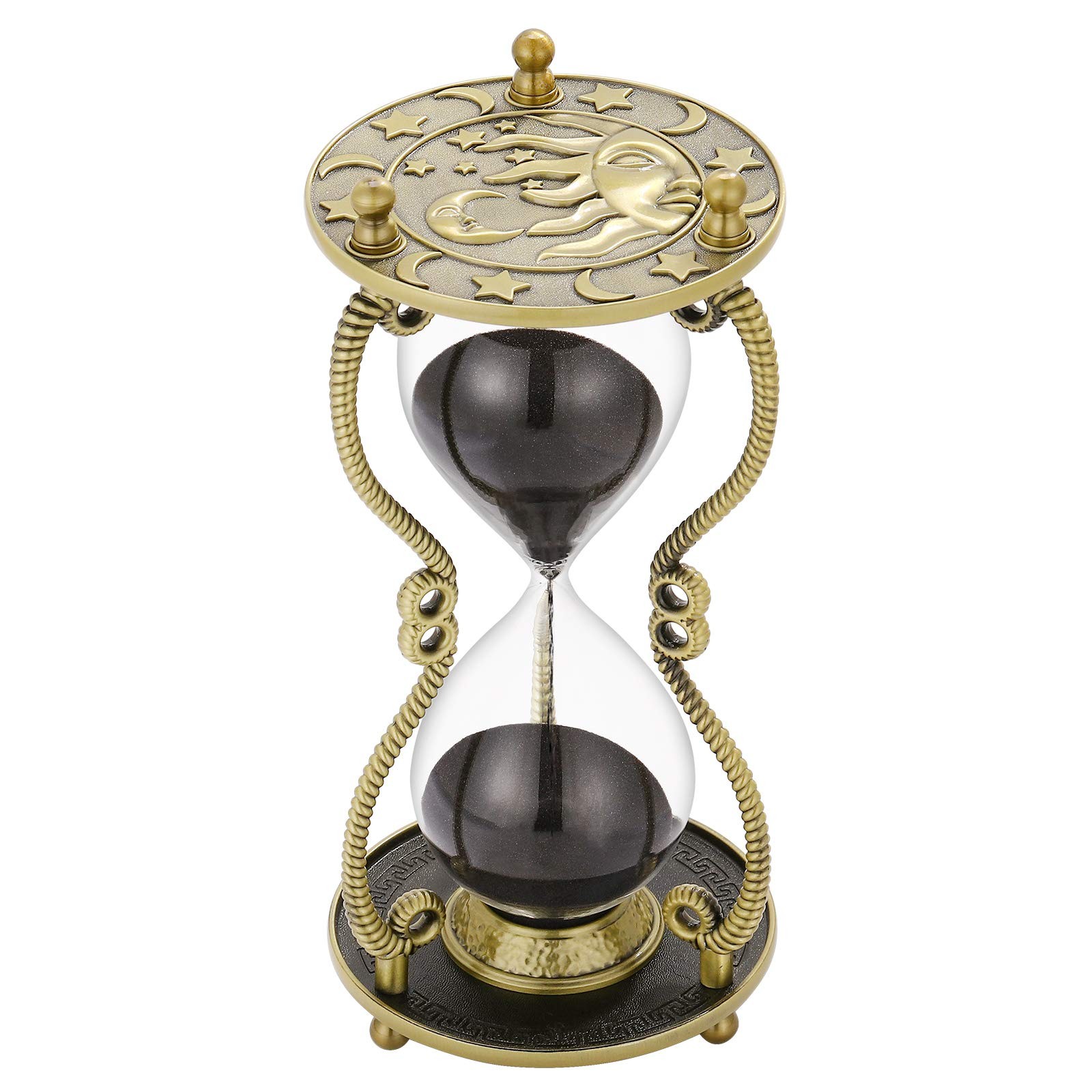 SuLiao Hourglass Sand Timer 60 Minute:Sun & Moon Engraving Brass Sand Clock, ...