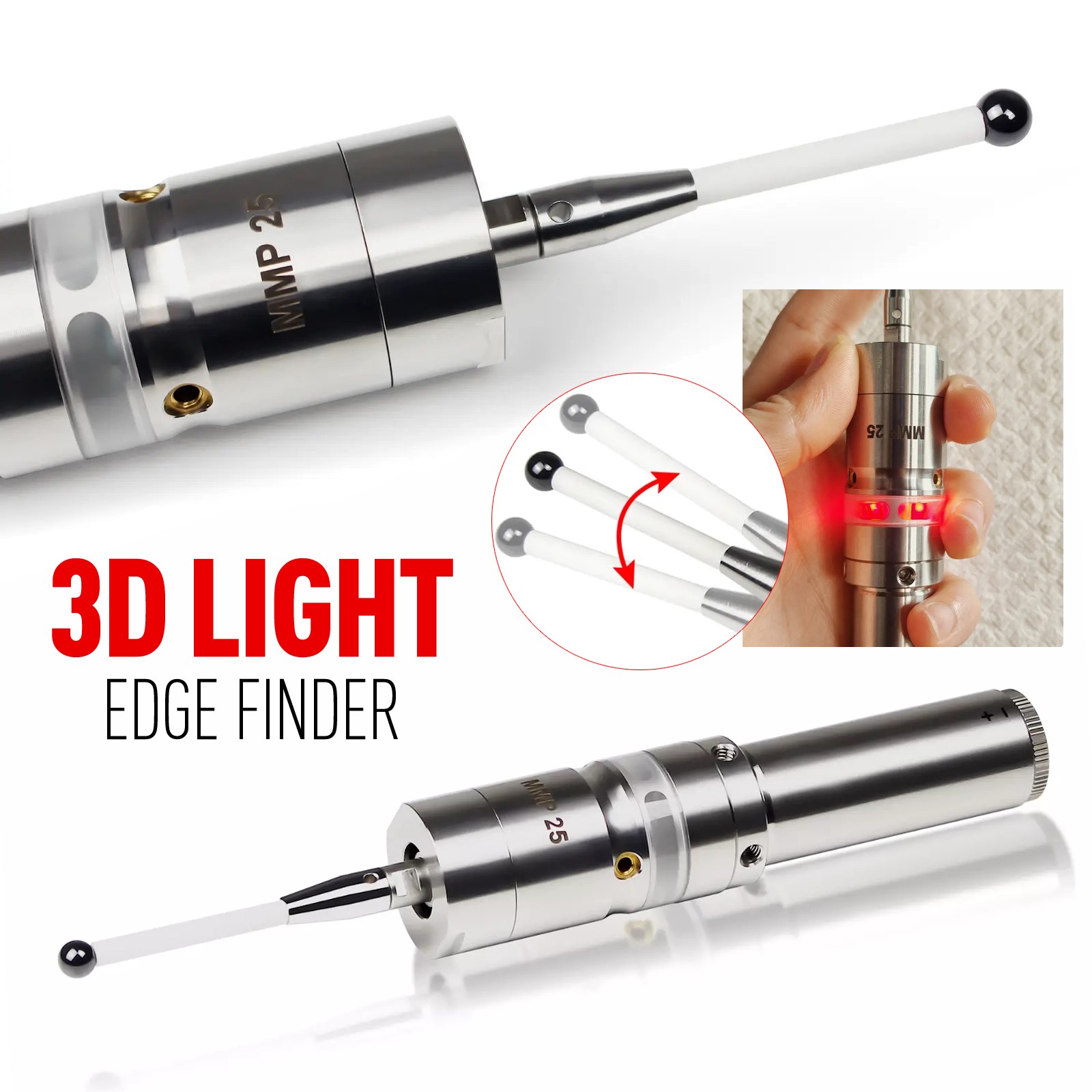 0.001mm 3D Light Edge Finder CNC Touch Probe Center Rod Detection Sensor MMP25CW