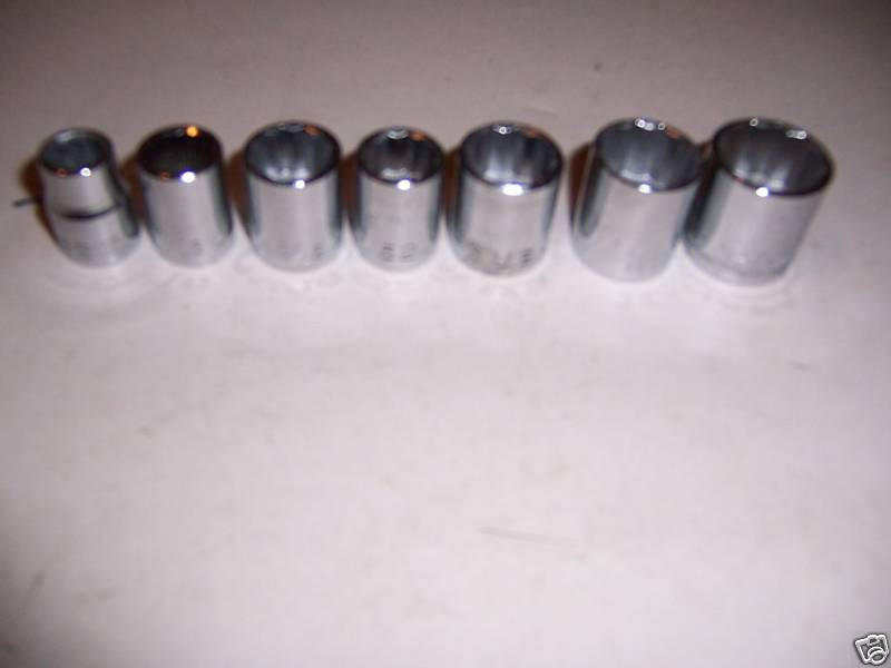 8 pc  SOCKETS SAE 12 Point MIXED  BRANDS MADE  USA  NEW