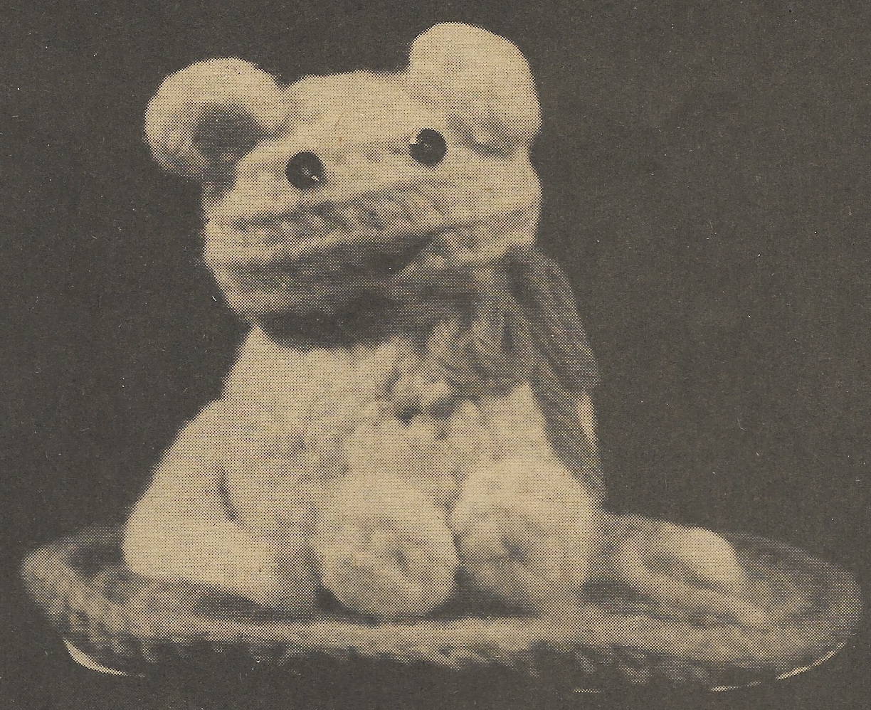 vintage, Cute Little Kitty on a Mat crochet pattern instructions