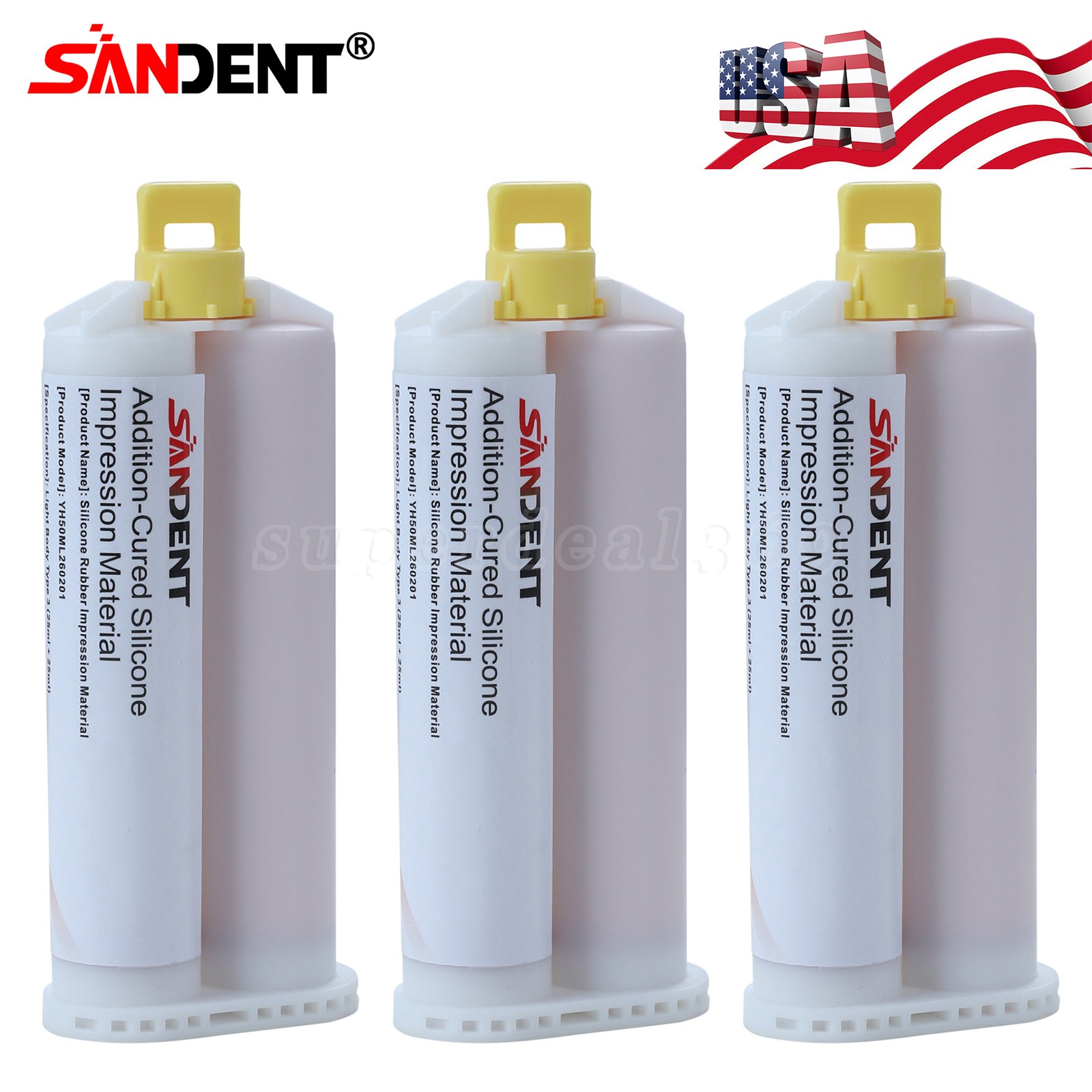 3 x Light Body Regular Set Dental VPS Impression Material, 50ml PVS +15 Tips