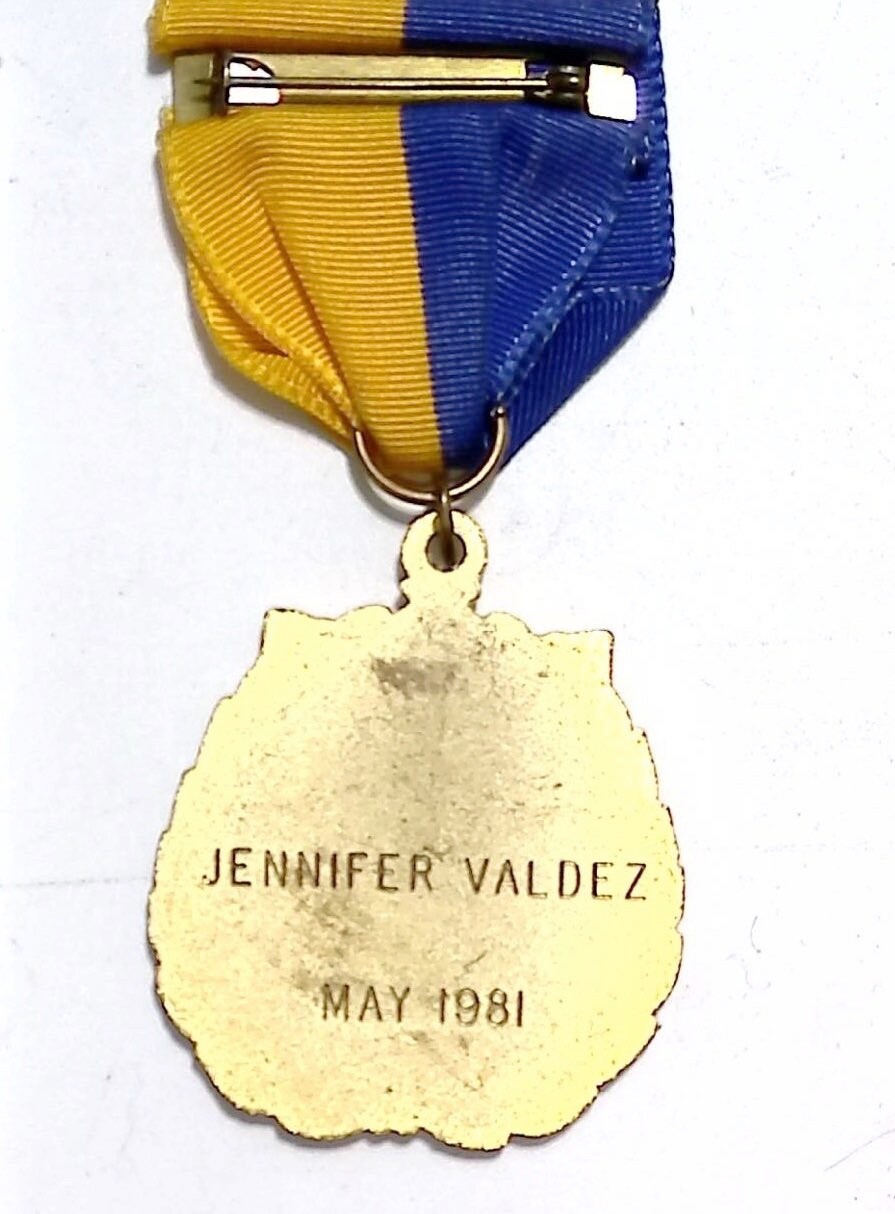 Vintage 1981 Alvarado Citizenship Medal Ribbon Award Jennifer Valdez